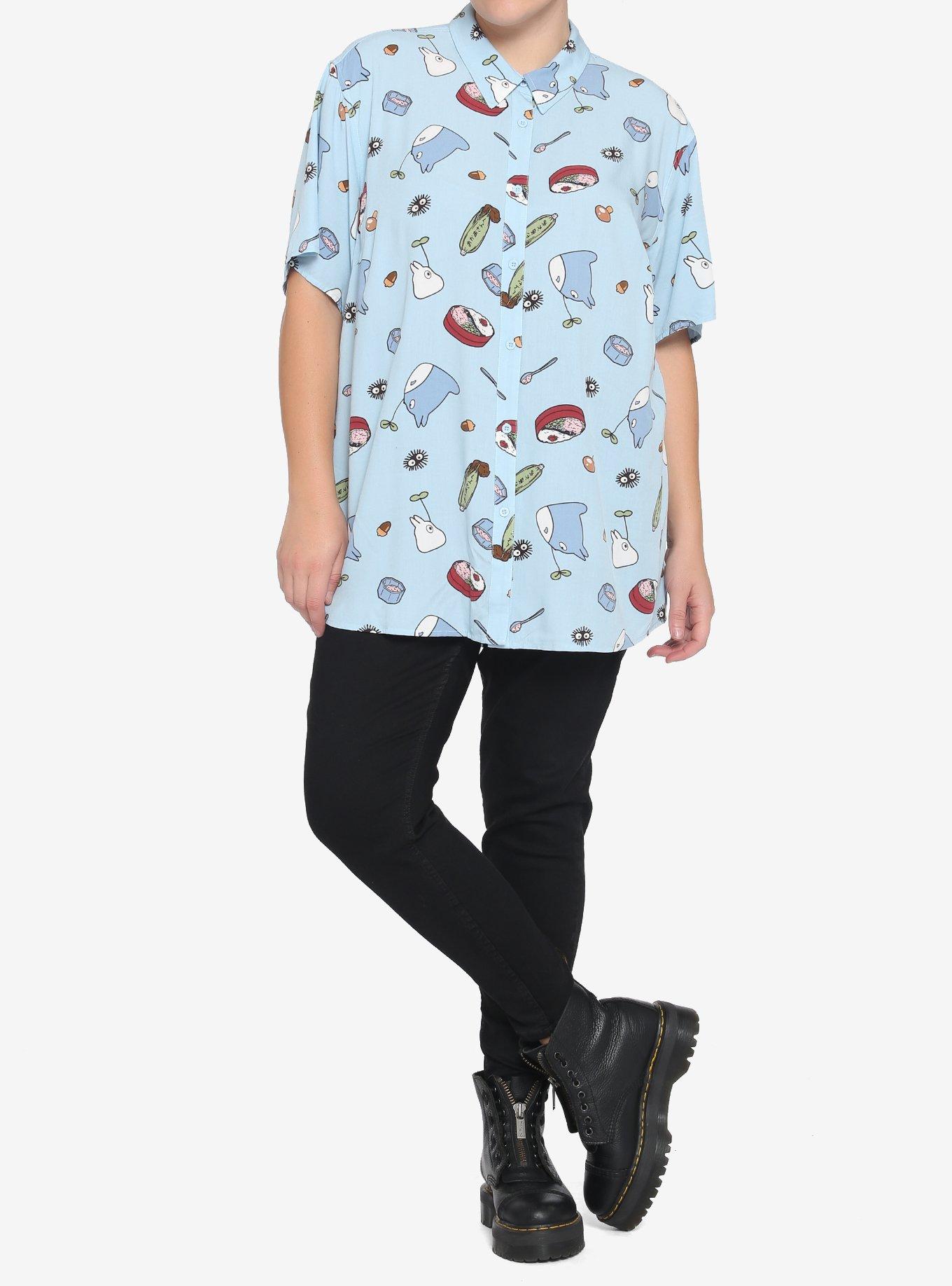 Studio Ghibli My Neighbor Totoro Food Woven Button-Up Plus Size, MULTI, alternate