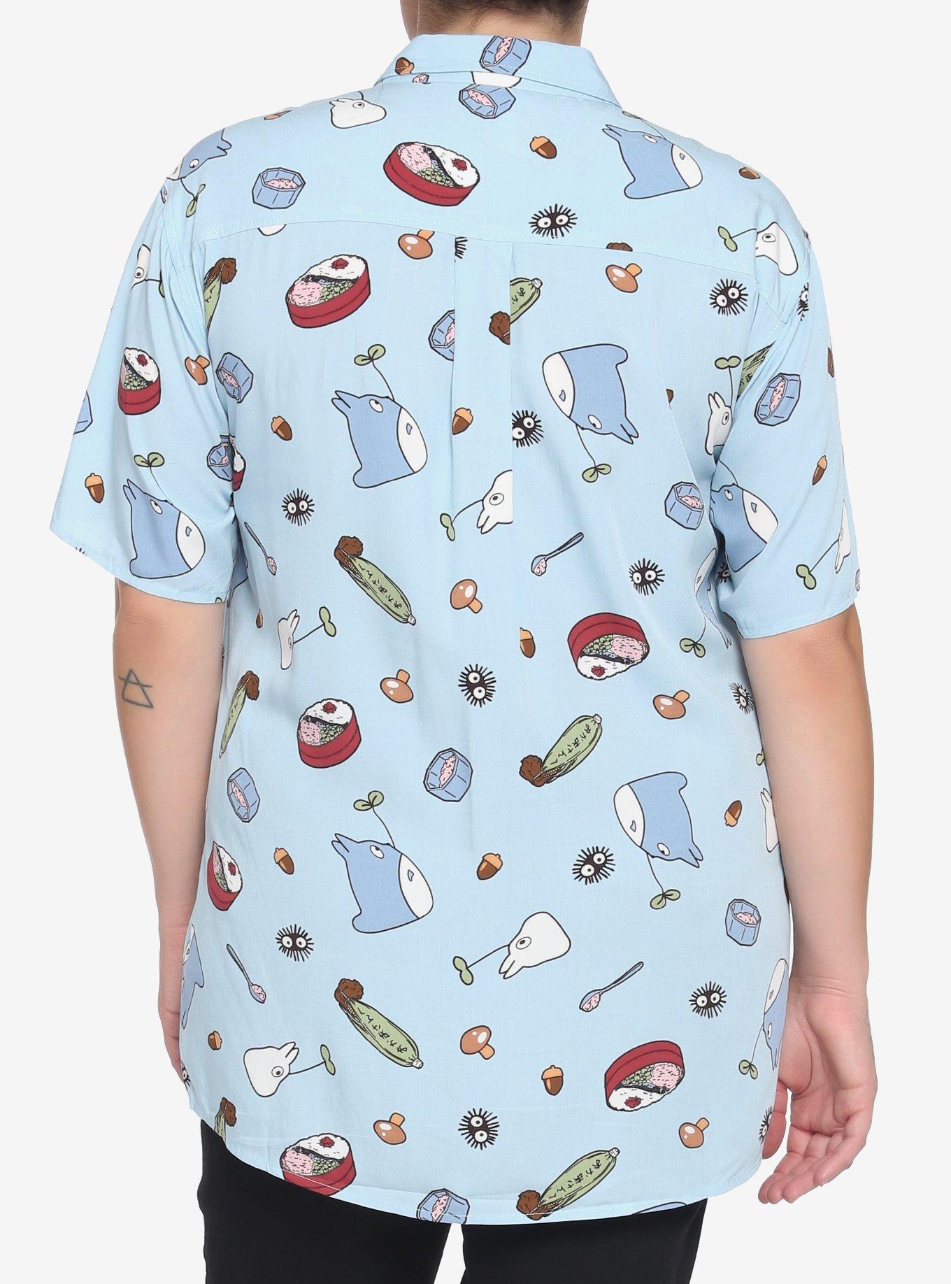 Studio Ghibli My Neighbor Totoro Food Woven Button-Up Plus Size, MULTI, alternate