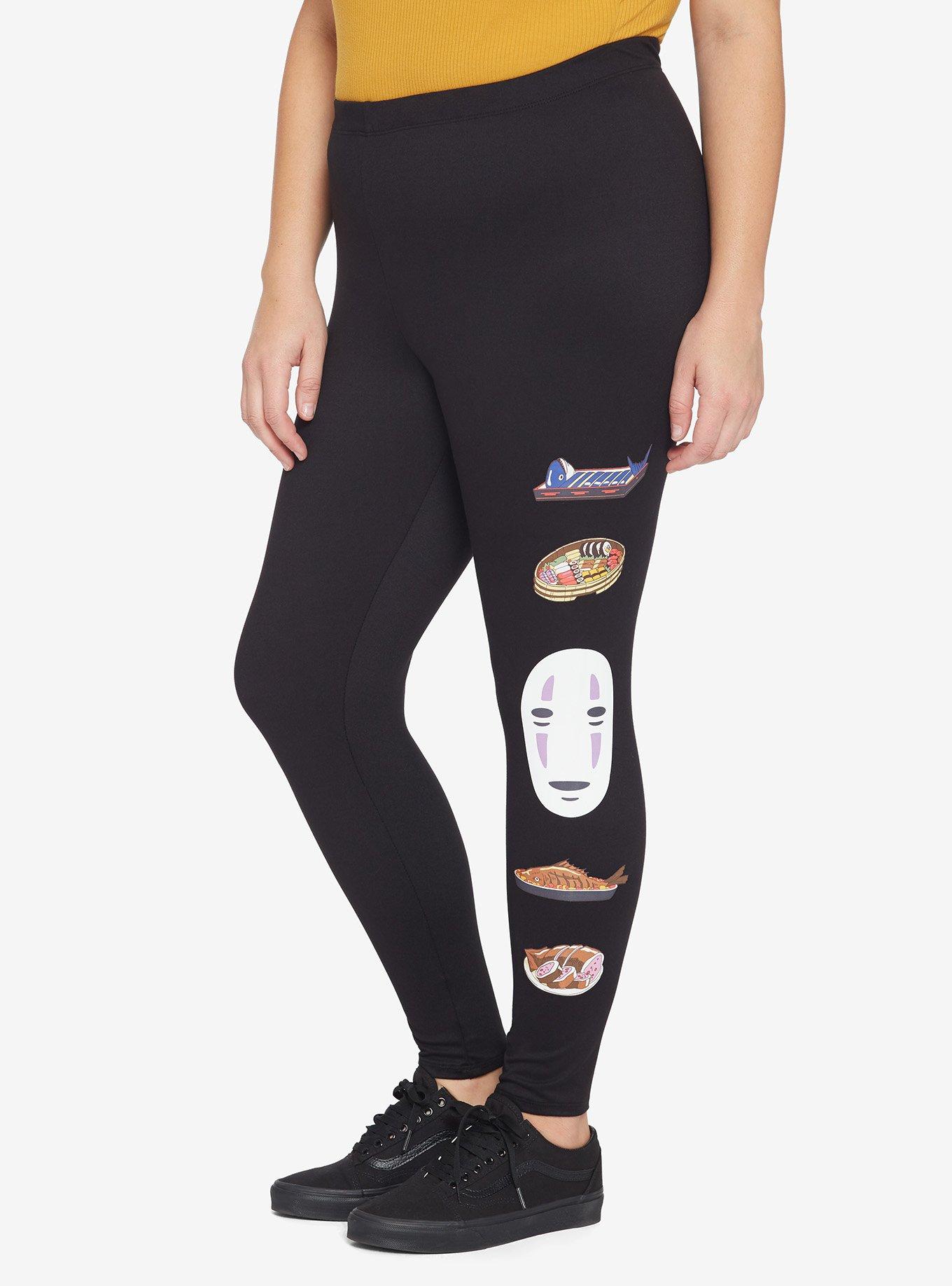 Studio Ghibli No-Face Food Leggings Plus Size, MULTI, alternate