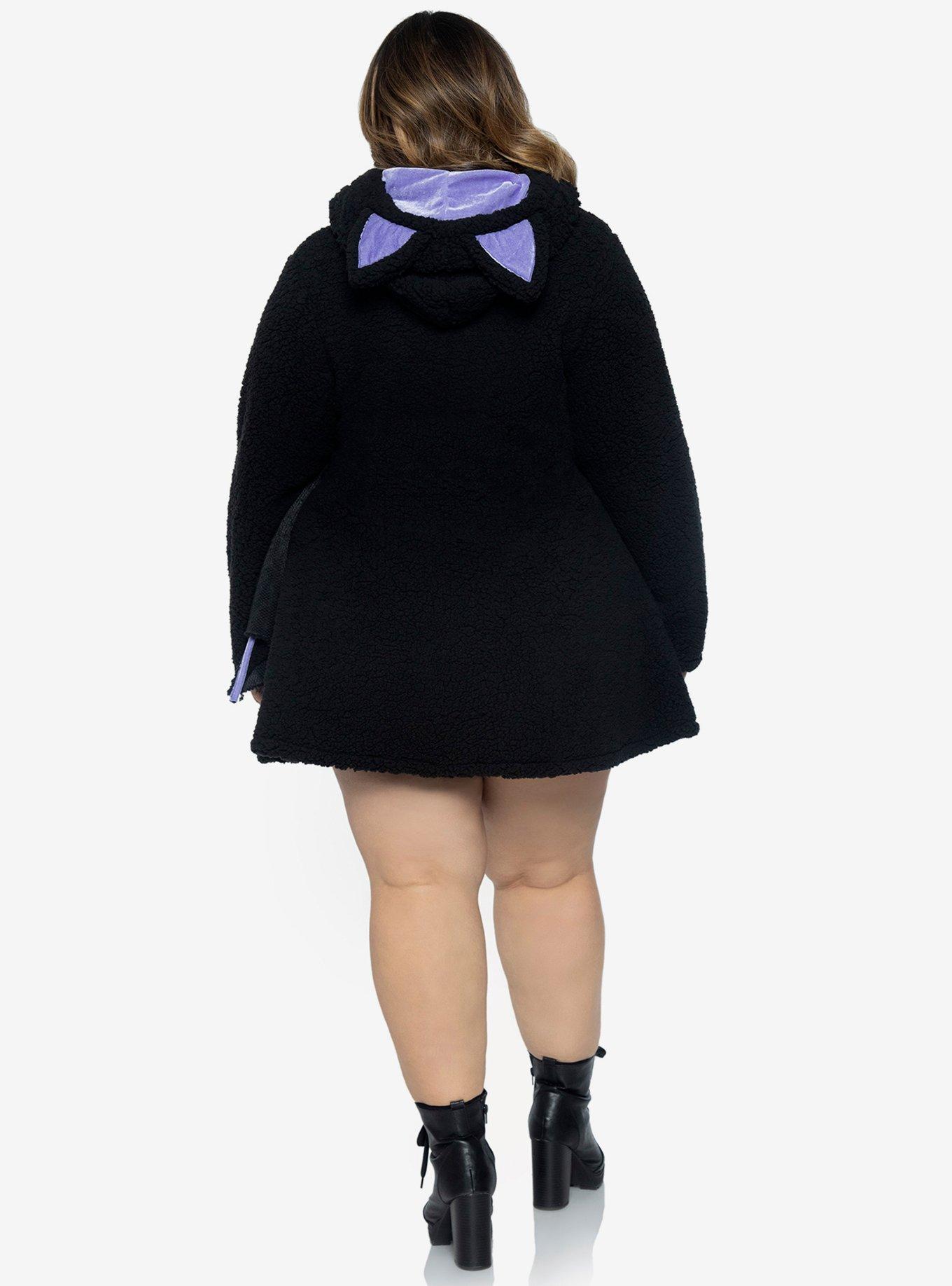 Cozy Moonlight Bat Dress Plus Size, BLACK, alternate
