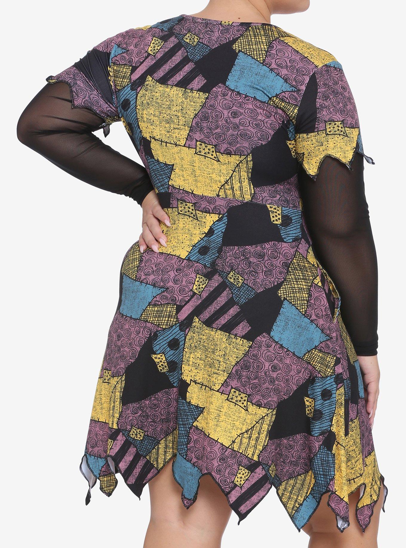 The Nightmare Before Christmas Sally Mesh Long-Sleeve Dress Plus Size, MULTI, alternate