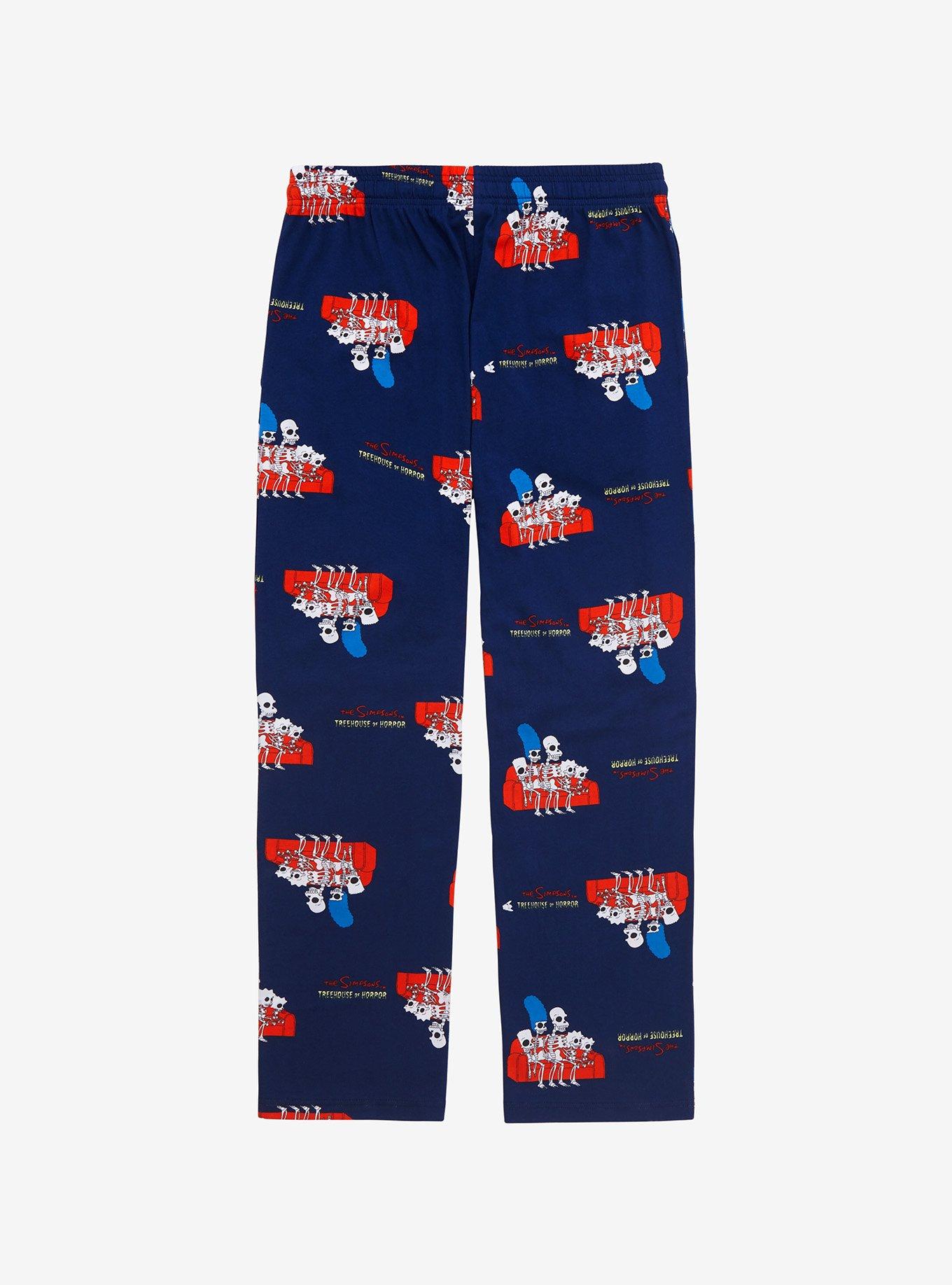 The Simpsons Treehouse of Horror Skeleton Couch Allover Print Sleep Pants - BoxLunch Exclusive, NAVY, alternate