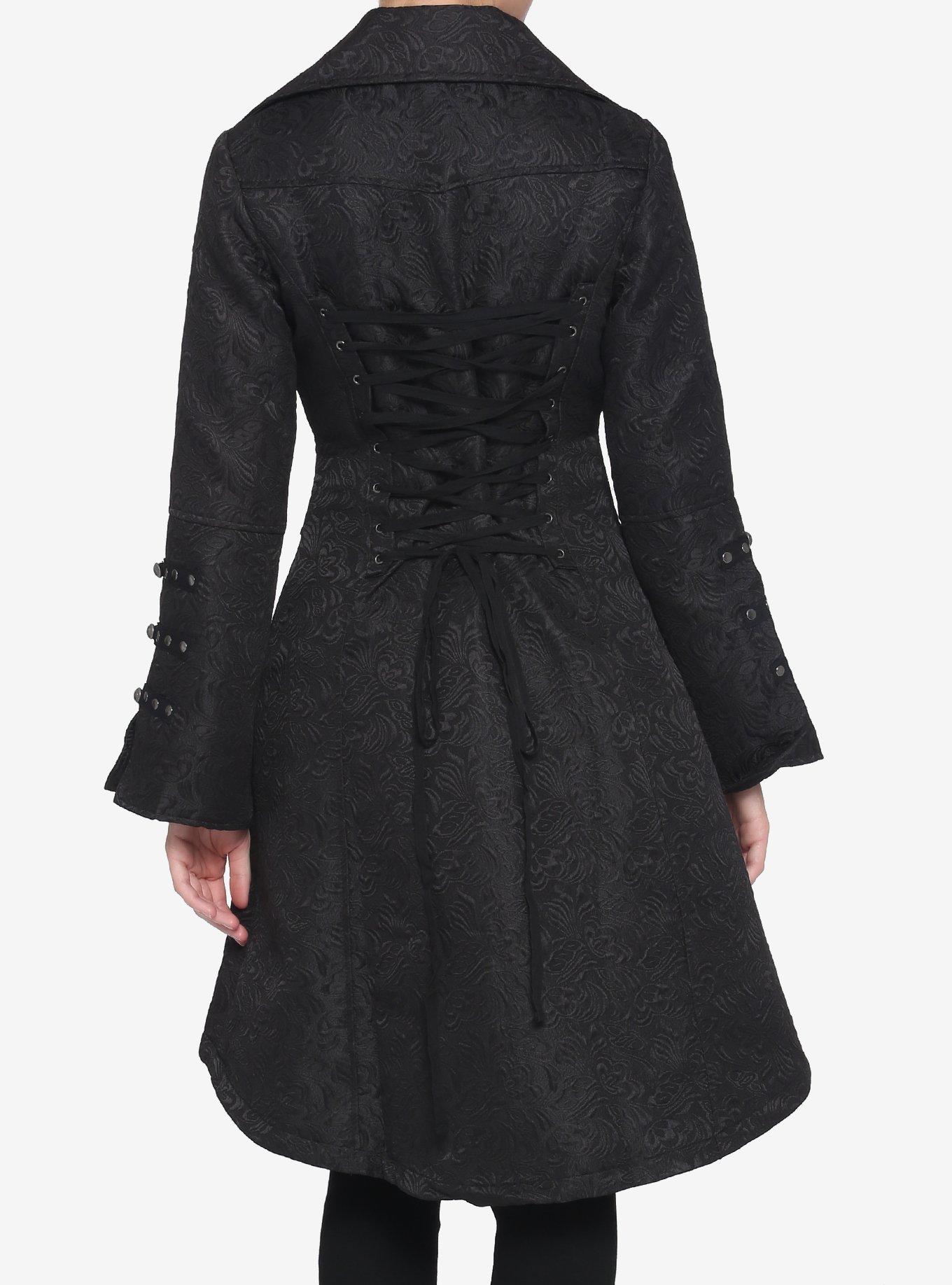 Black Brocade Coat, BLACK, alternate