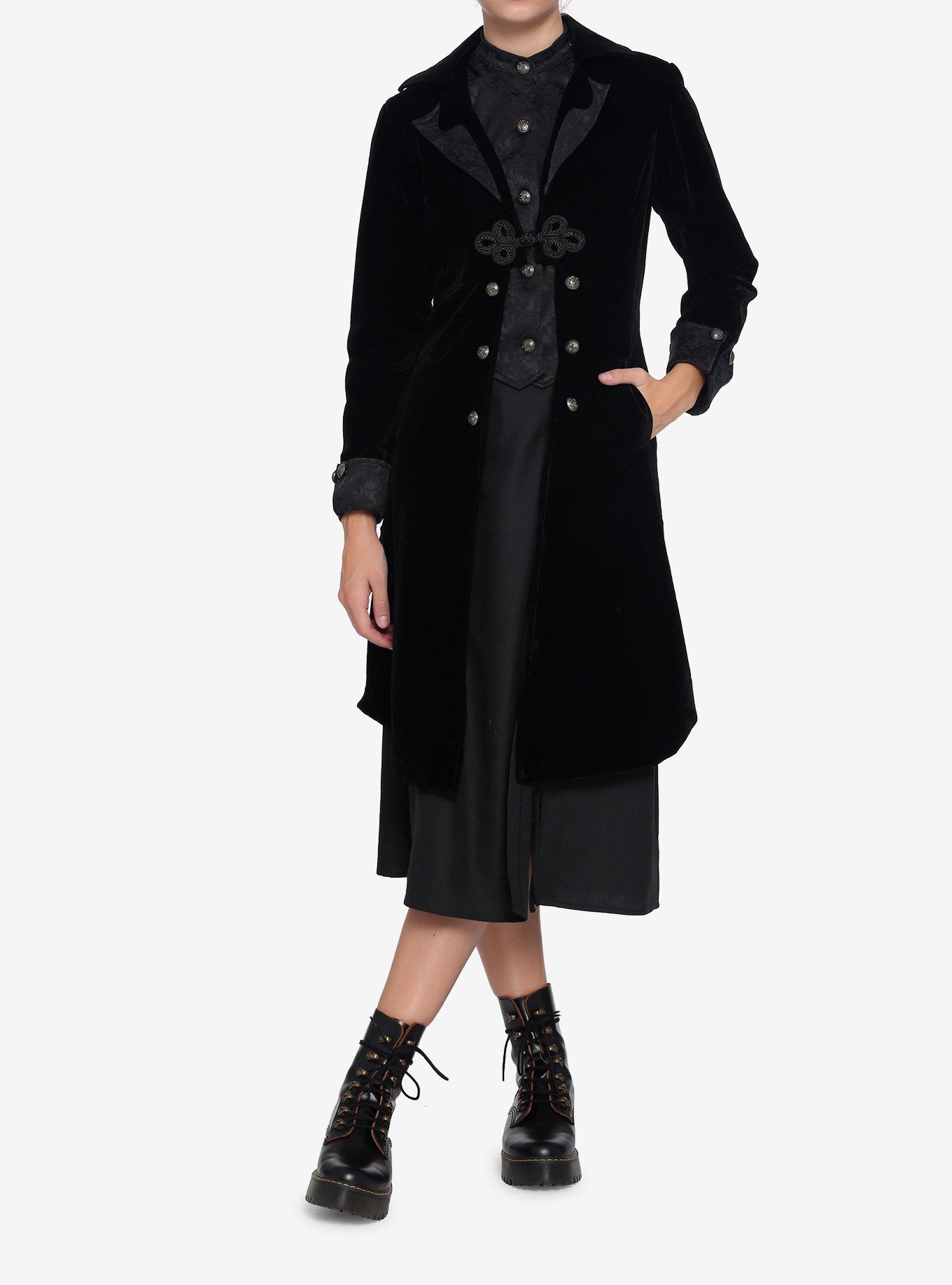 Velvet Brocade Trim Coat