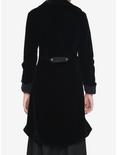 Velvet Brocade Trim Coat, BLACK, alternate