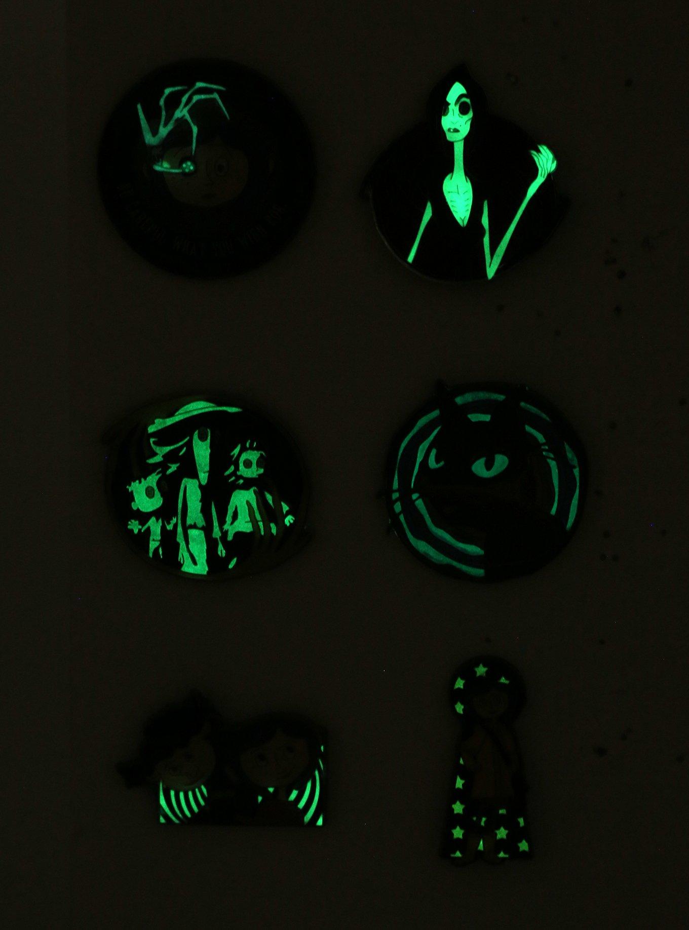 Coraline Glow-In-The-Dark Blind Box Enamel Pin, , alternate