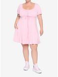Pastel Pink Empire Dress Plus Size, PINK, alternate