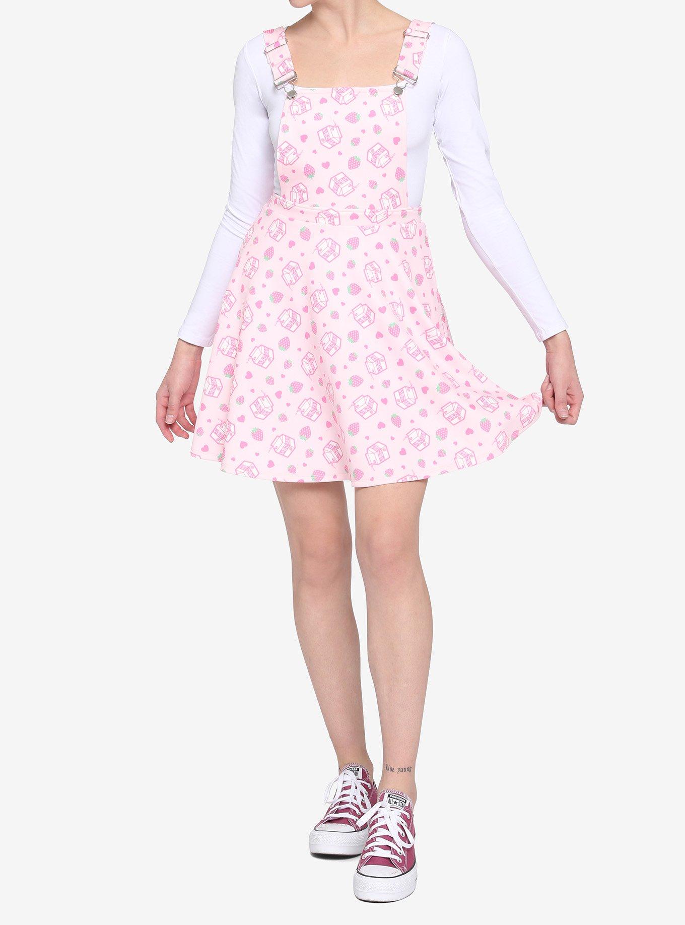 Strawberry Milk Skirtall, PINK, alternate