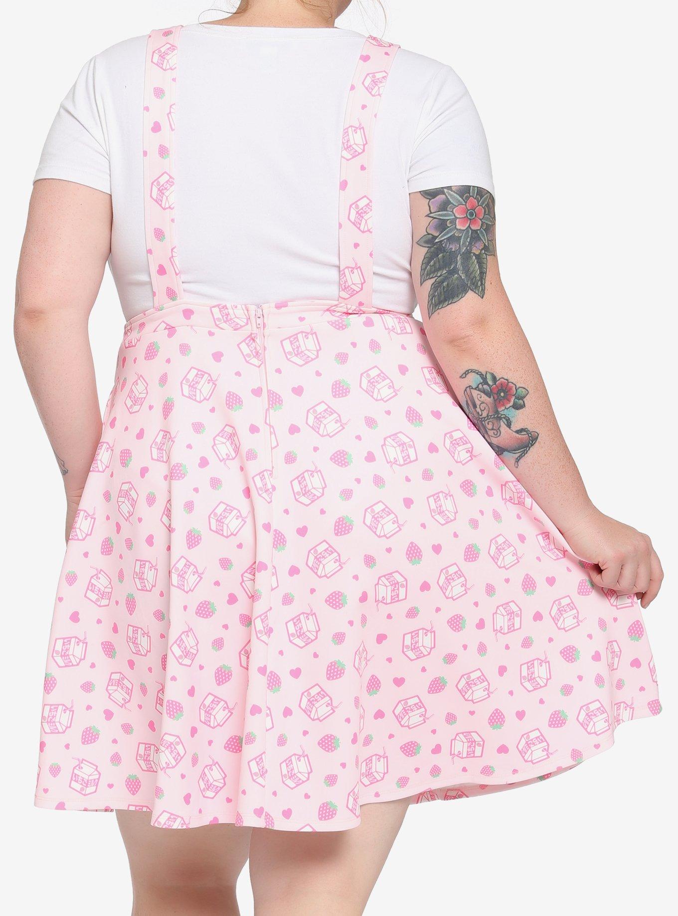 Strawberry Milk Skirtall Plus Size, PINK, alternate
