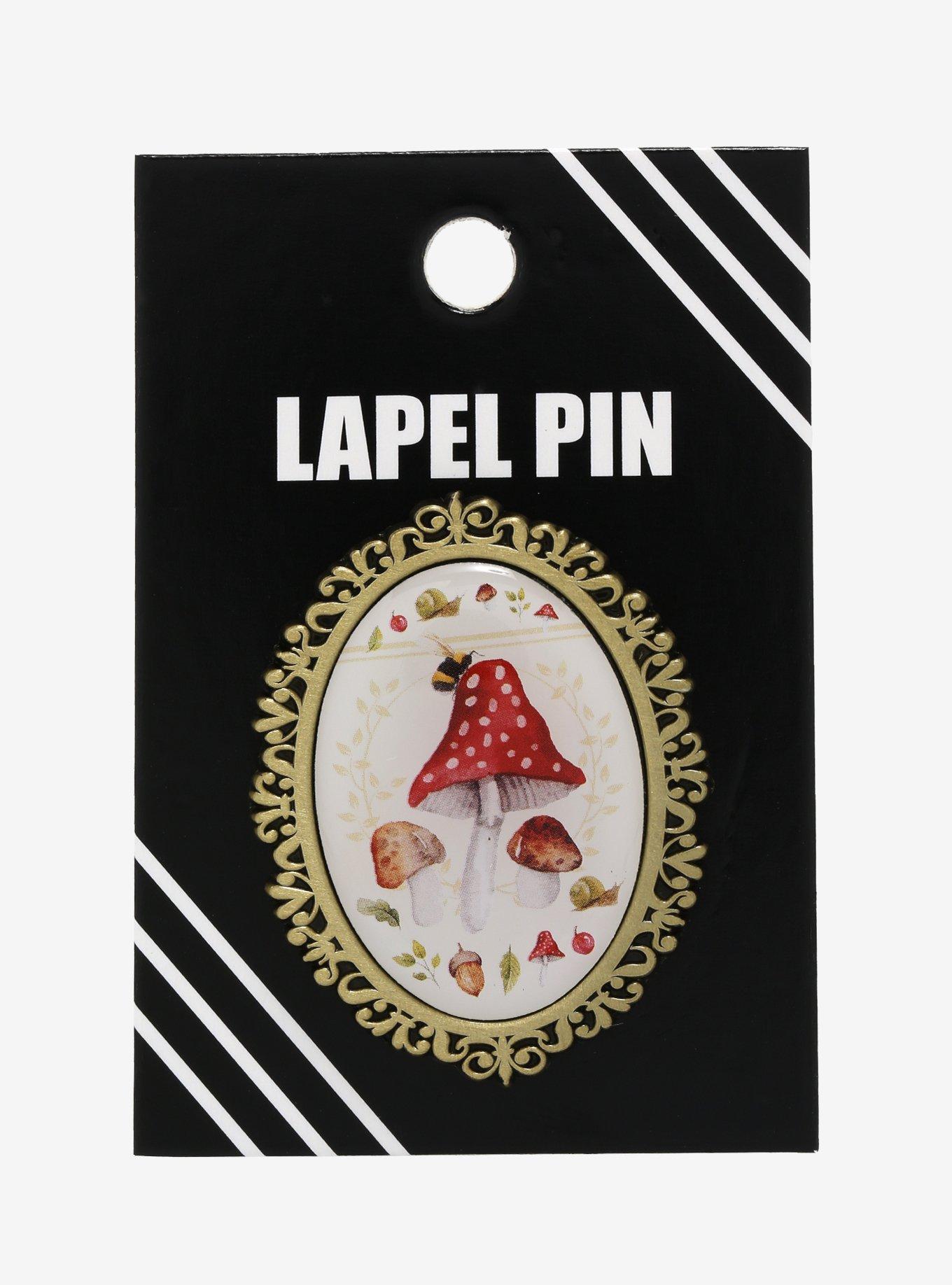 Mushroom Brooch Enamel Pin, , alternate