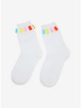 Rainbow Candy Bear Embellished Crew Socks, , alternate