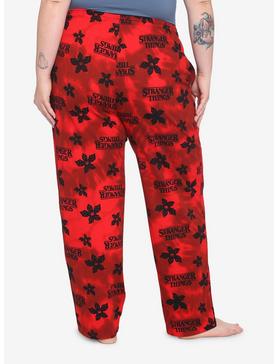 Stranger Things Logo Red Wash Pajama Pants Plus Size, , hi-res