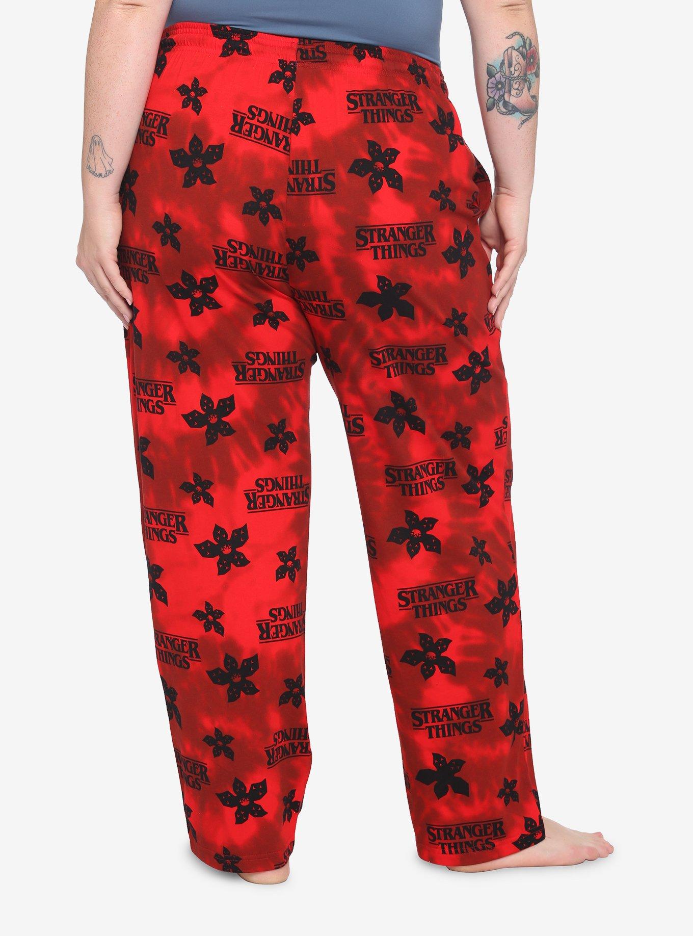 Stranger Things Logo Red Wash Pajama Pants Plus Size, MULTI, alternate