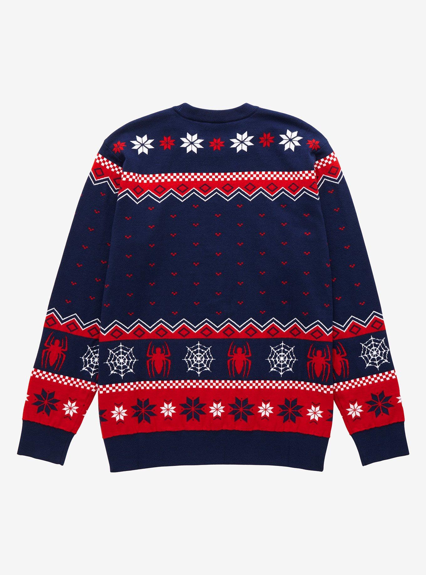 Marvel Spider-Man Chibi Character Holiday Sweater - BoxLunch Exclusive, MULTI, alternate