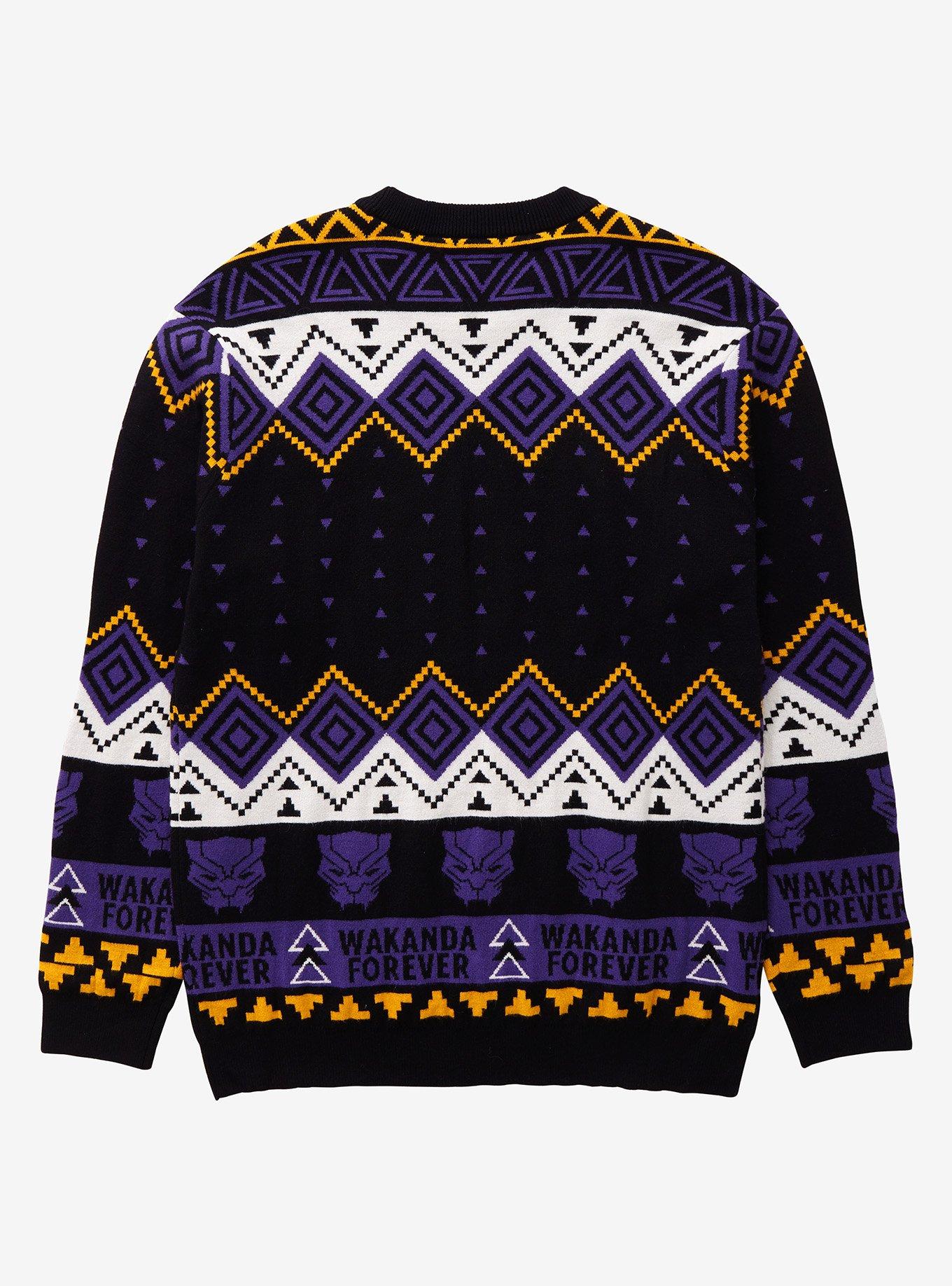 Marvel Black Panther Wakanda Forever Holiday Sweater - BoxLunch Exclusive, MULTI, alternate