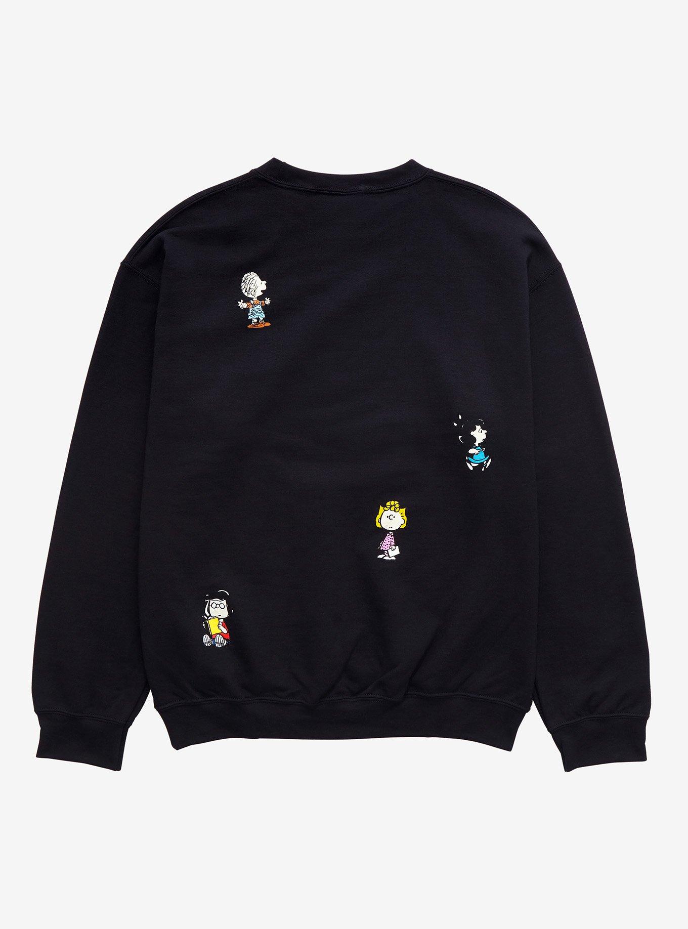 Peanuts Charlie Brown & Friends Logo Crewneck - BoxLunch Exclusive, BLACK, alternate