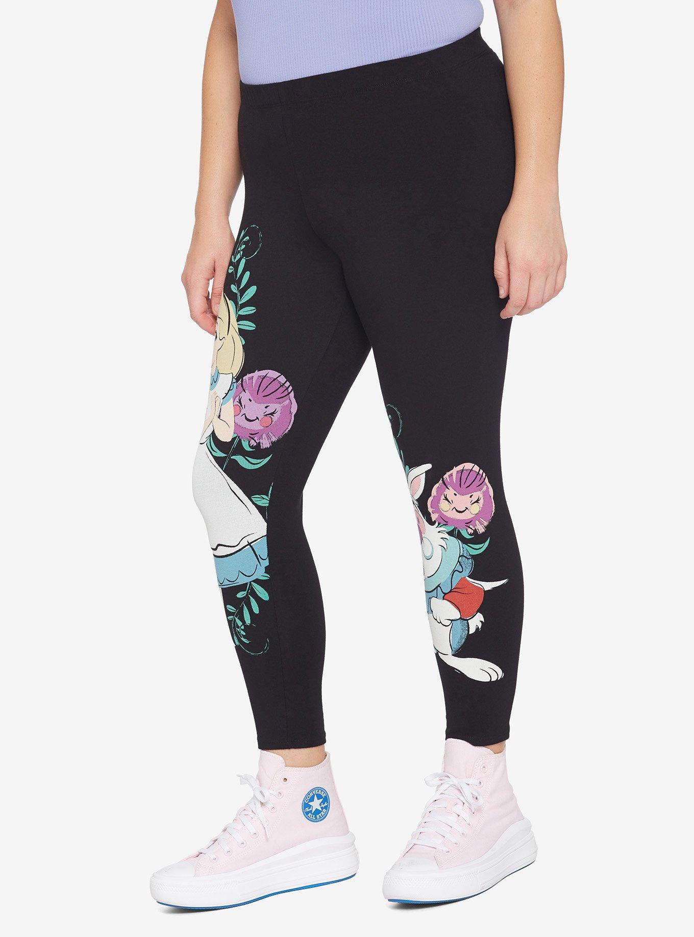 Disney Alice In Wonderland White Rabbit & Alice Leggings Plus Size, MULTI, alternate