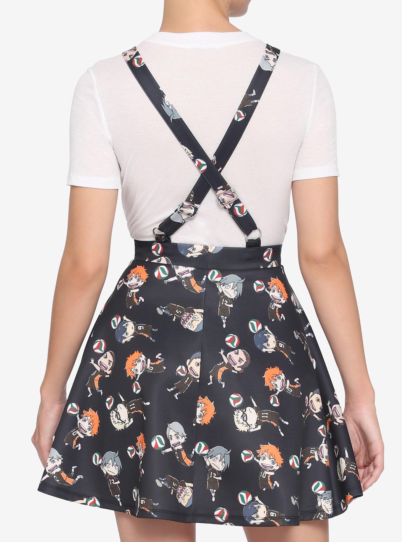 Haikyu!! Chibi Characters Suspender Skirt, MULTI, alternate