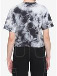 Black & White Celestial Butterfly Tie-Dye Girls Crop T-Shirt, MULTI, alternate