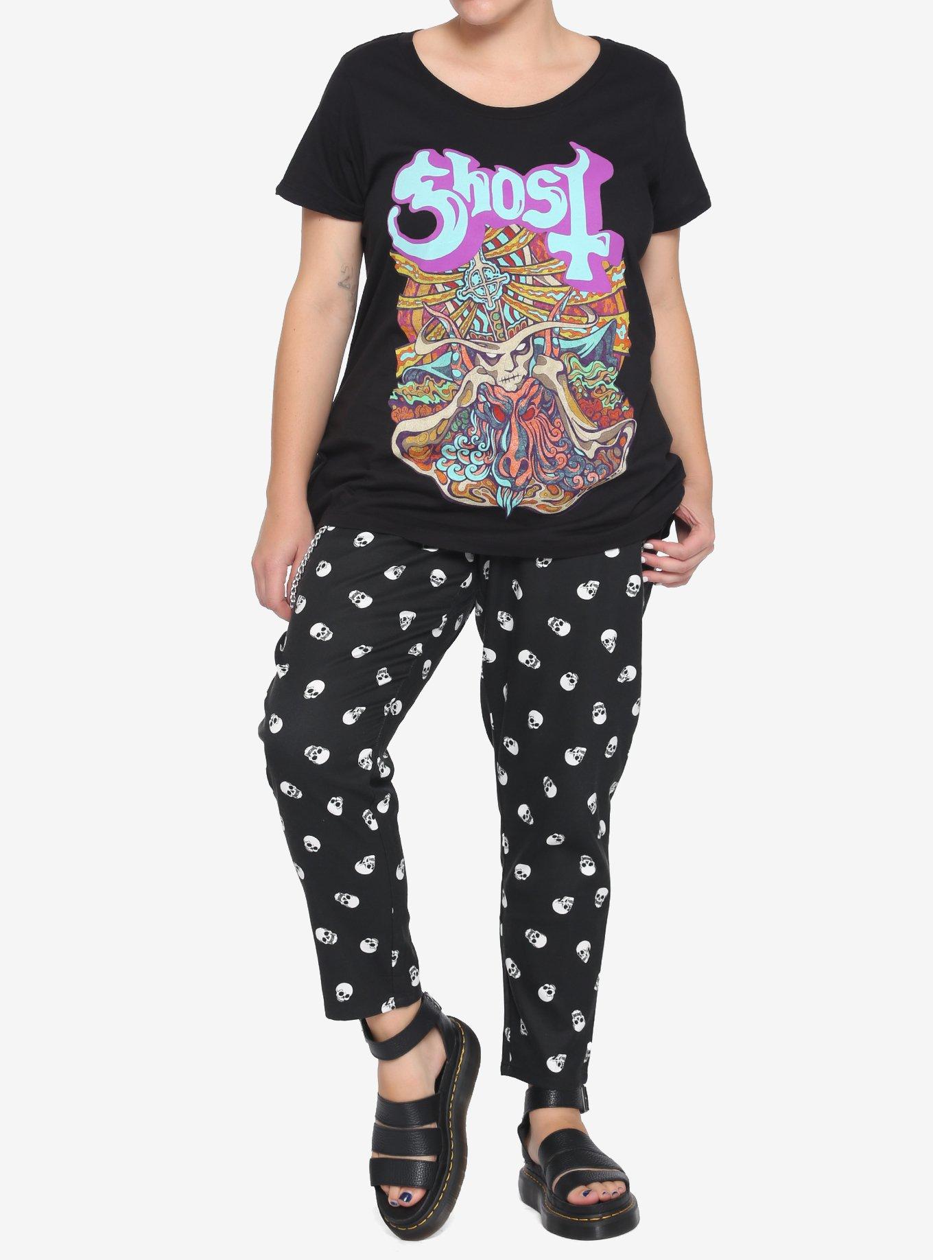 Ghost Satanic Panic Girls T-Shirt Plus Size, BLACK, alternate