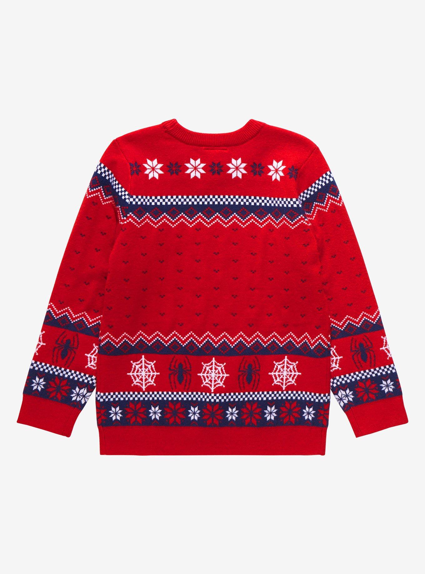 Our Universe Marvel Spider-Man Toddler Holiday Sweater - BoxLunch Exclusive, RED, alternate