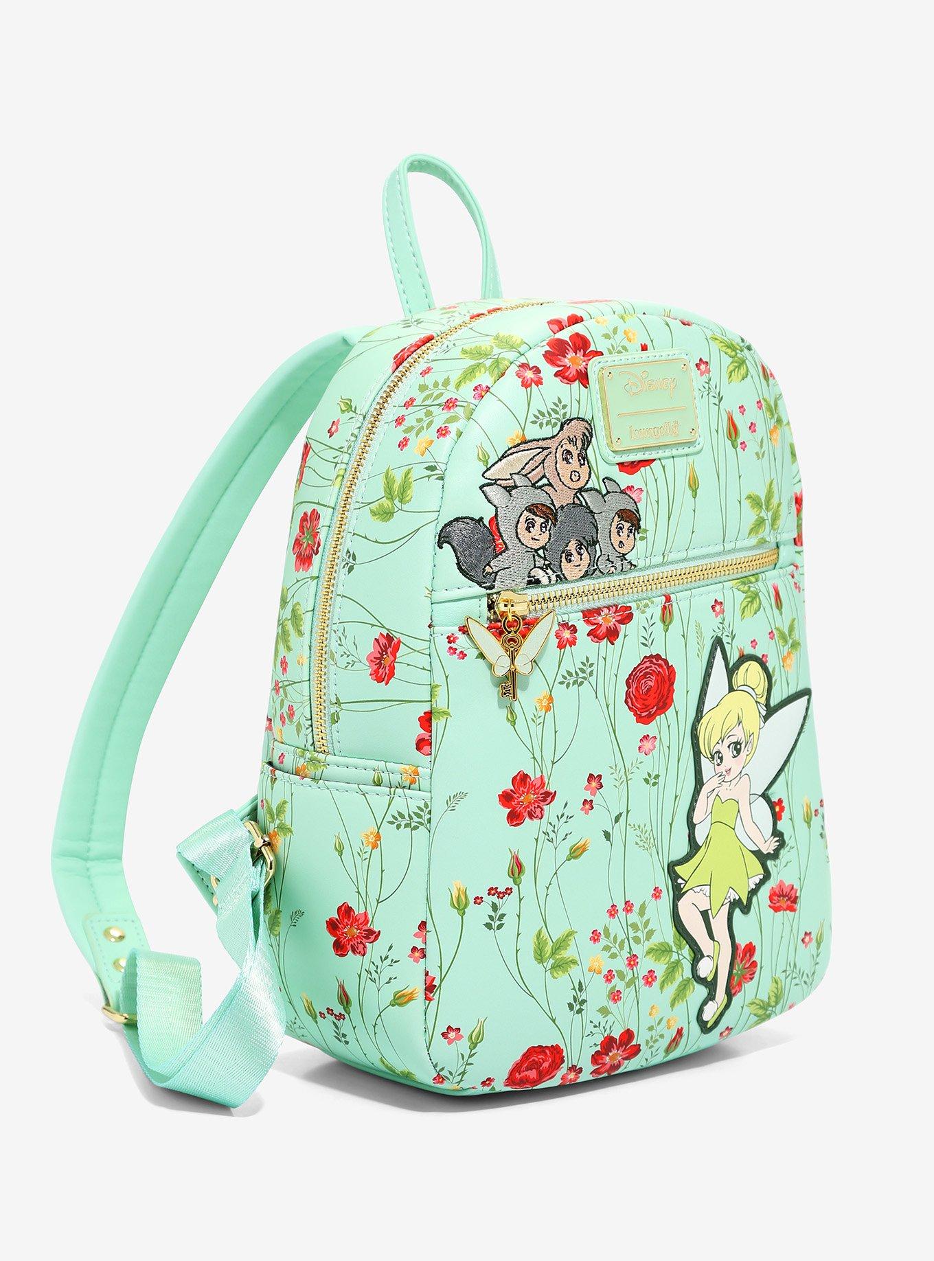 Loungefly Disney Peter Pan Tinkerbell & Lost Boys Floral Mini Backpack, , alternate