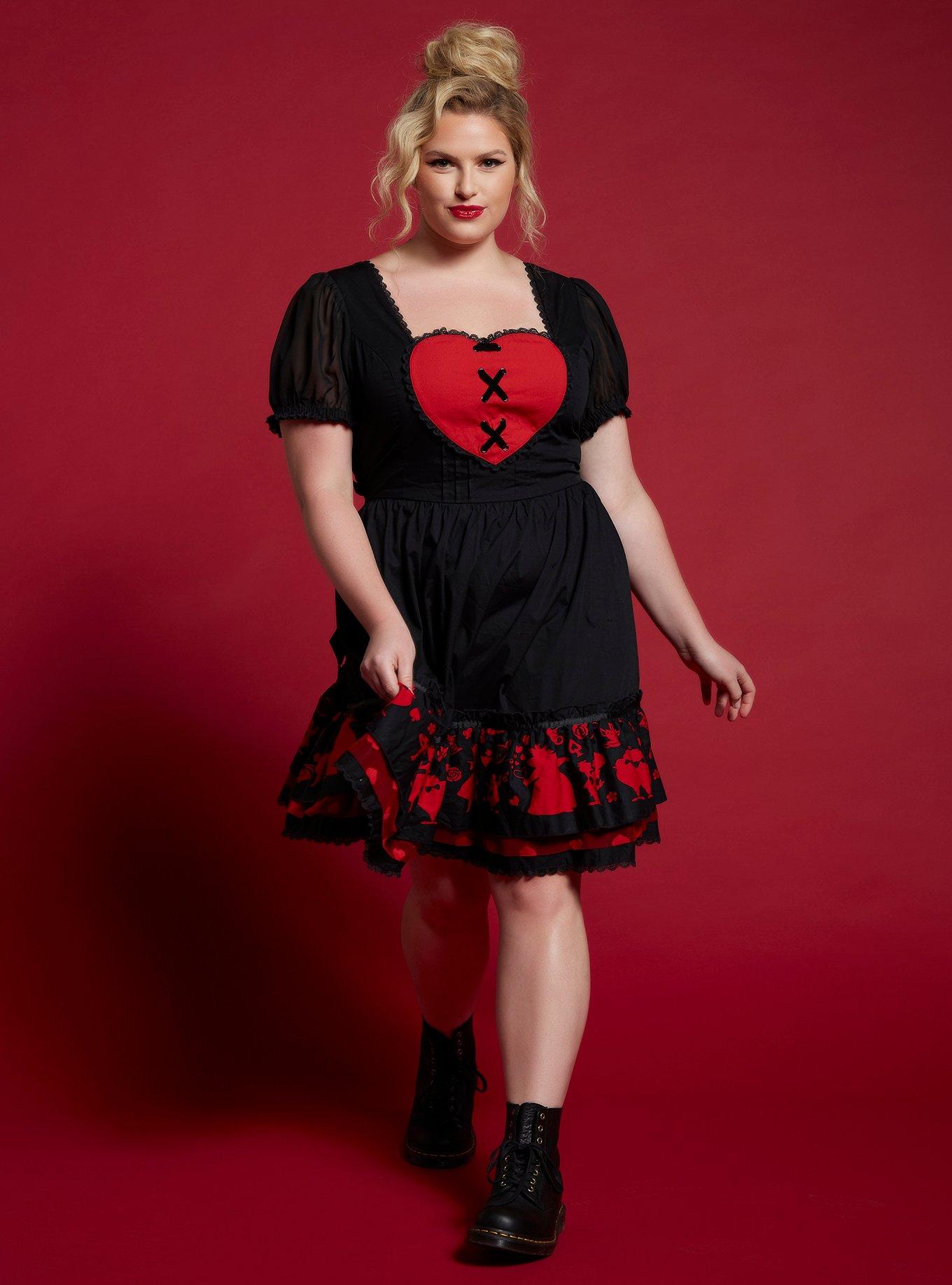 Disney Alice In Wonderland Queen Of Hearts Dress Plus Size, RED, alternate