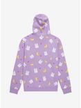Sailor Moon Crescent Moons & Bunnies Allover Print Hoodie - BoxLunch Exclusive, LILAC, alternate