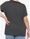 The Nightmare Before Christmas Black & White Stripe Jack Face Mesh Panel T-Shirt Plus Size, MULTI, alternate