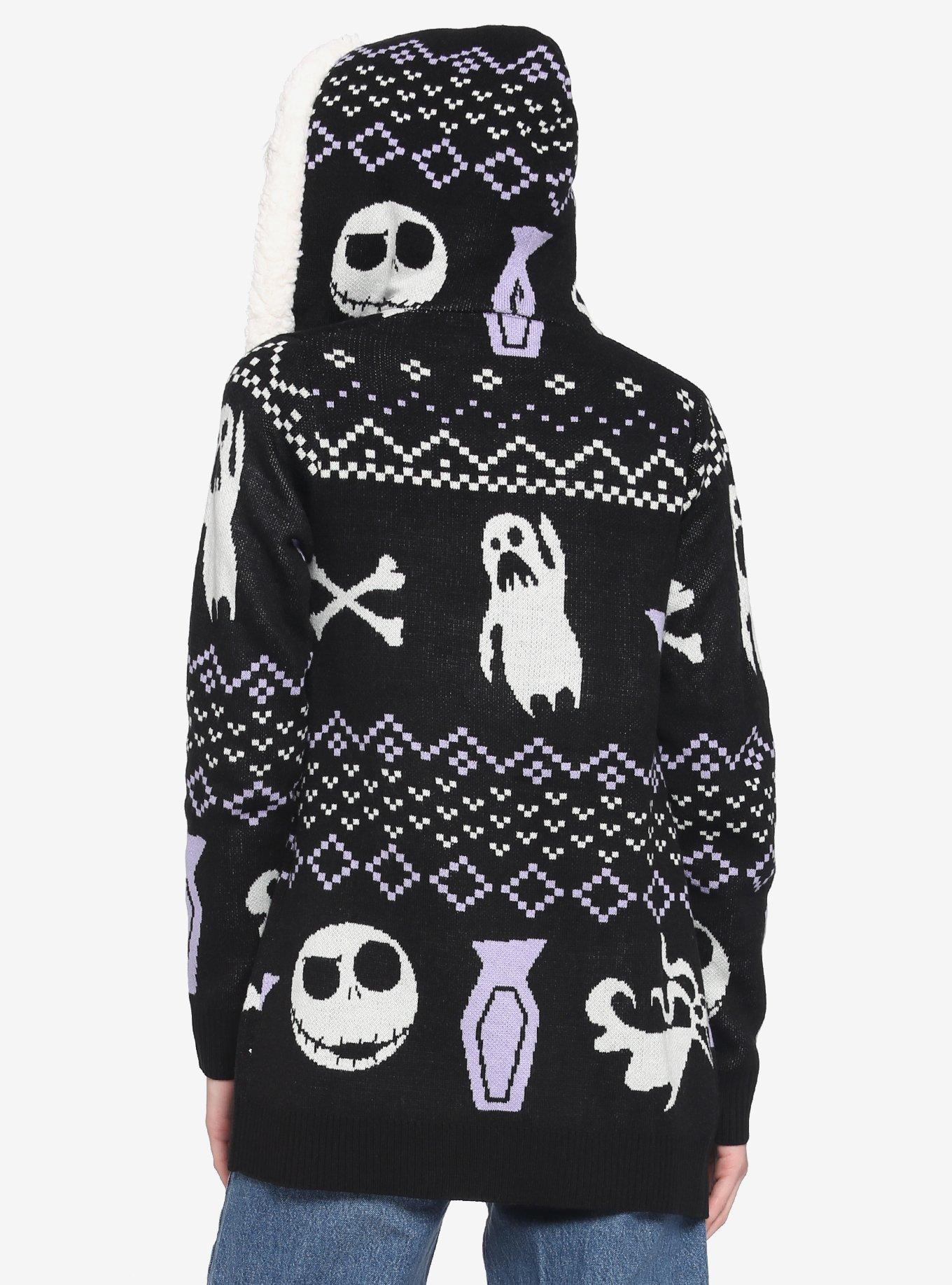 The Nightmare Before Christmas Fair Isle Sherpa Girls Cardigan, MULTI, alternate