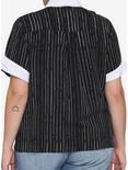The Nightmare Before Christmas Jack Pinstripe Girls Woven Button-Up Plus Size, MULTI, alternate