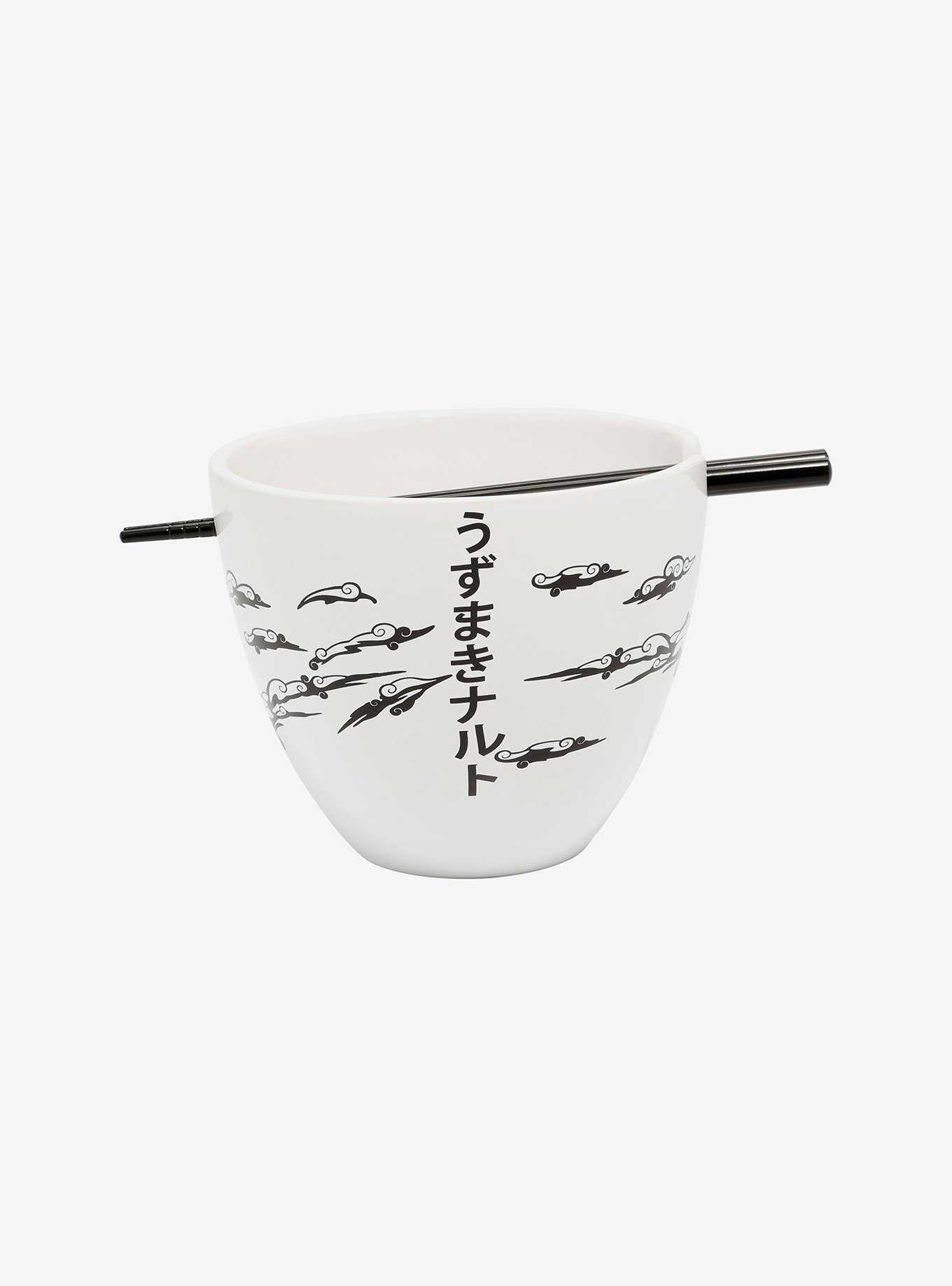 Naruto Shippuden Naruto Black and White Graphic Ramen Bowl with Chopsticks, , hi-res