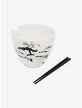 Naruto Shippuden Naruto Black and White Graphic Ramen Bowl with Chopsticks, , alternate