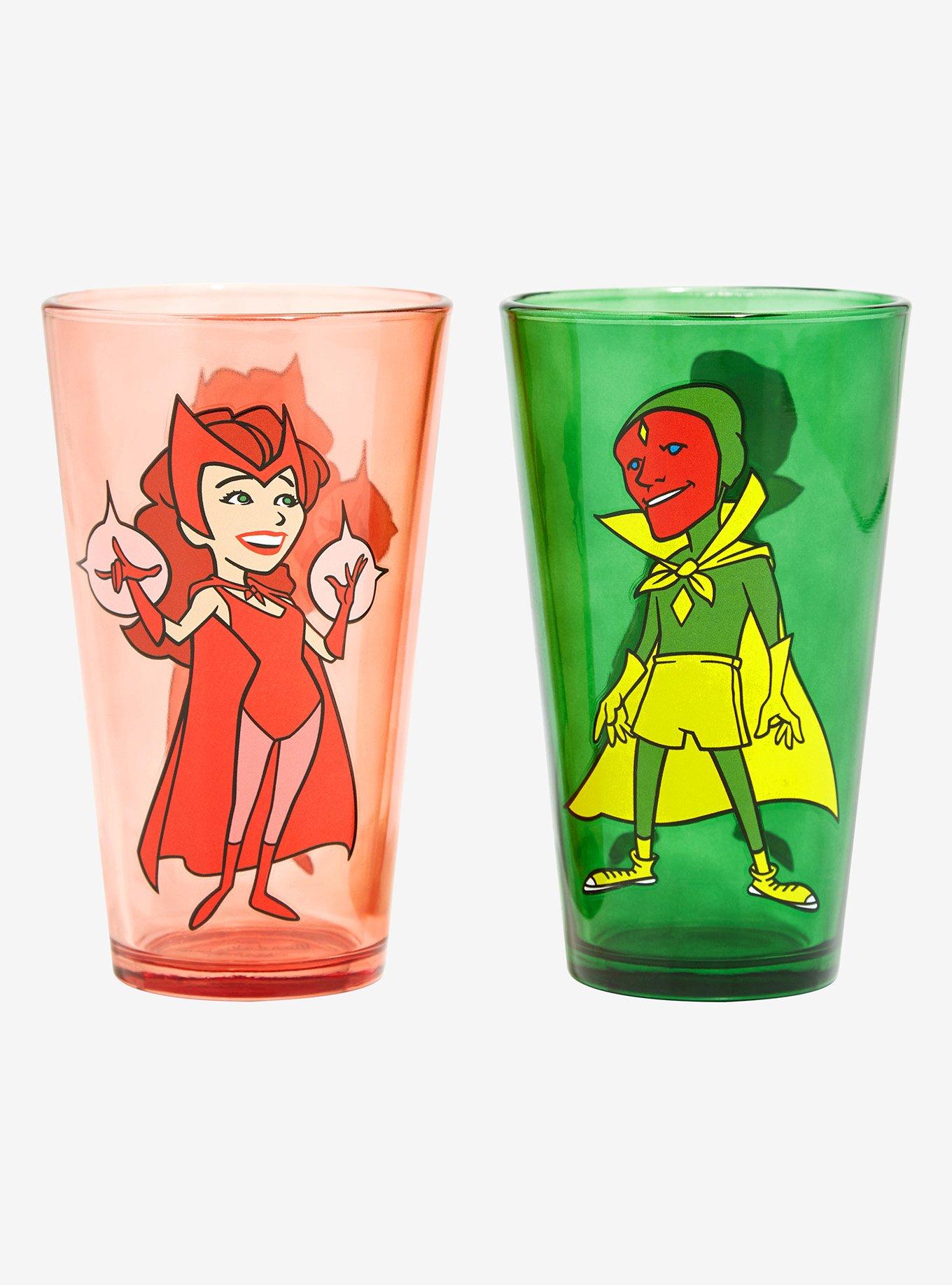 Marvel WandaVision Cartoon Wanda & Vision Pint Glass Set, , alternate