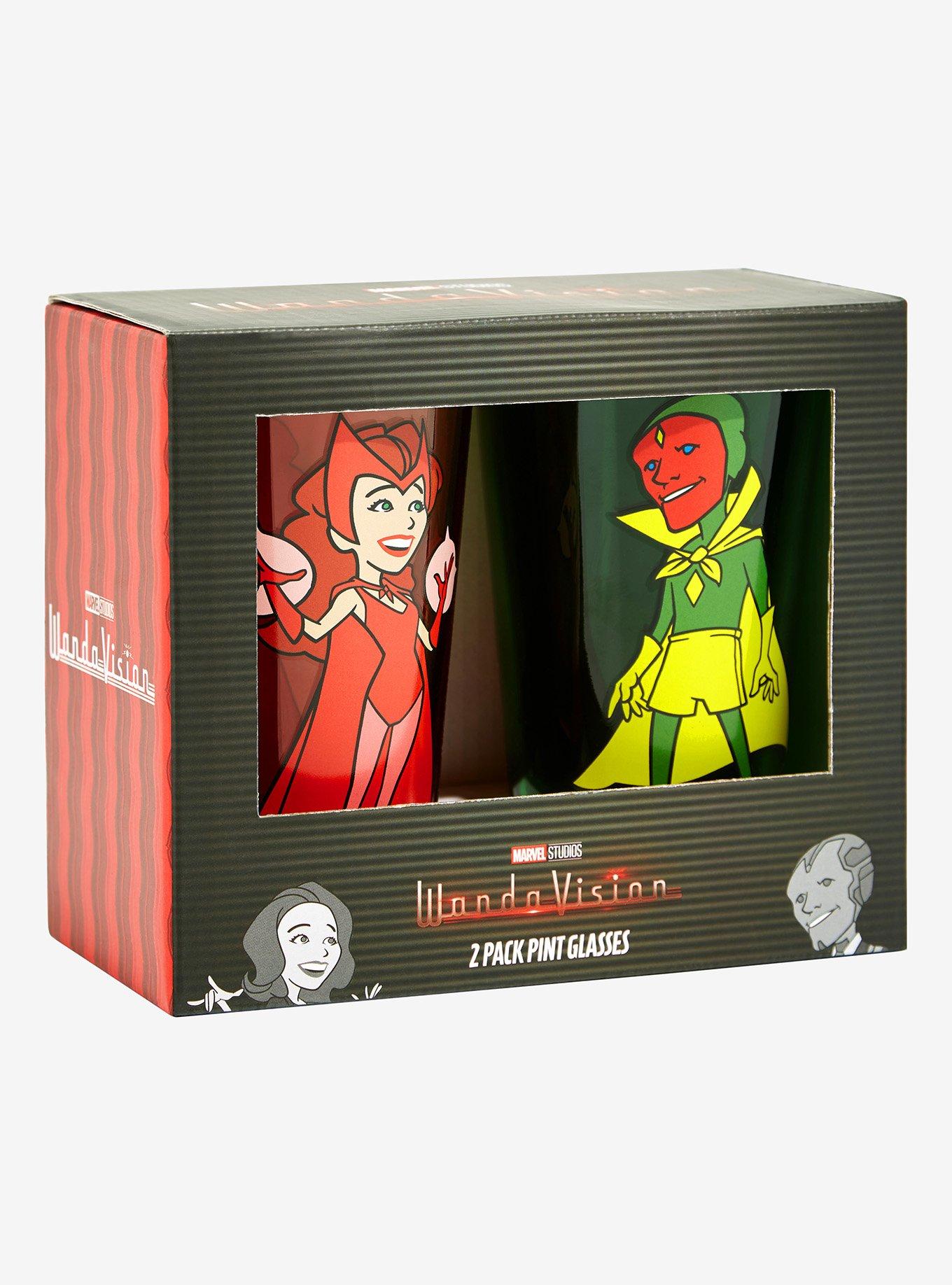 Marvel WandaVision Cartoon Wanda & Vision Pint Glass Set, , alternate
