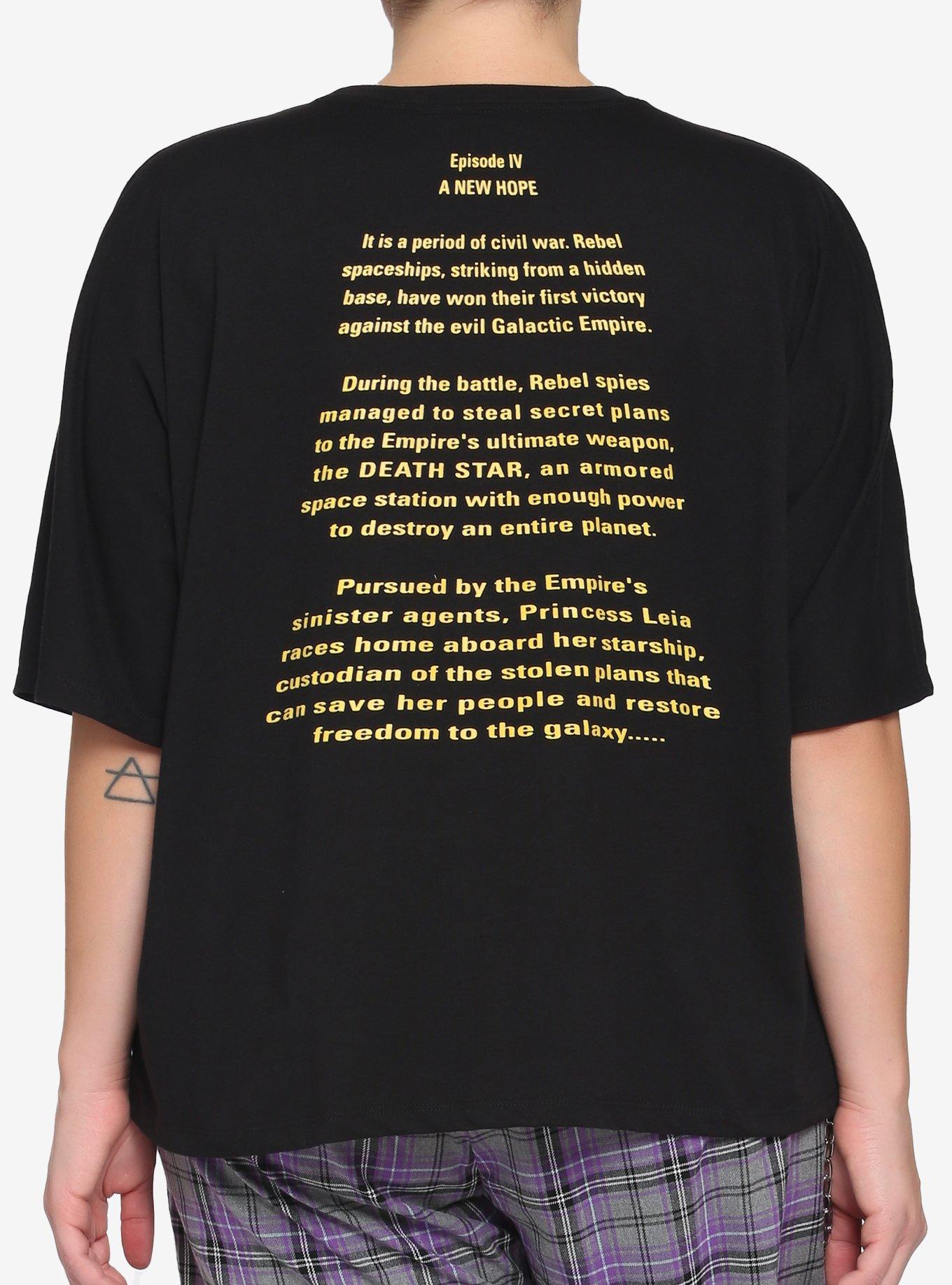 Lucasfilm 50th Anniversary Star Wars Classic Art Girls Crop T-Shirt Plus Size, MULTI, alternate
