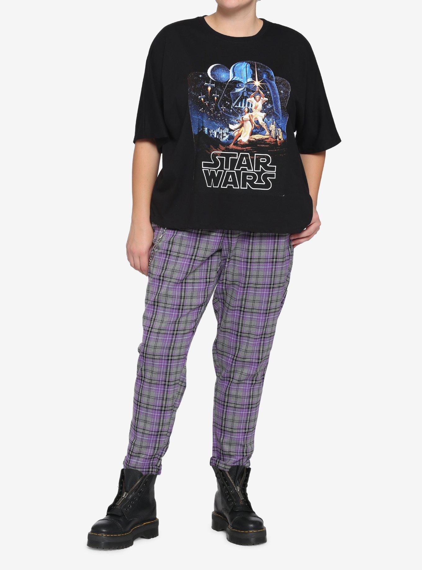 Lucasfilm 50th Anniversary Star Wars Classic Art Girls Crop T-Shirt Plus Size, MULTI, alternate
