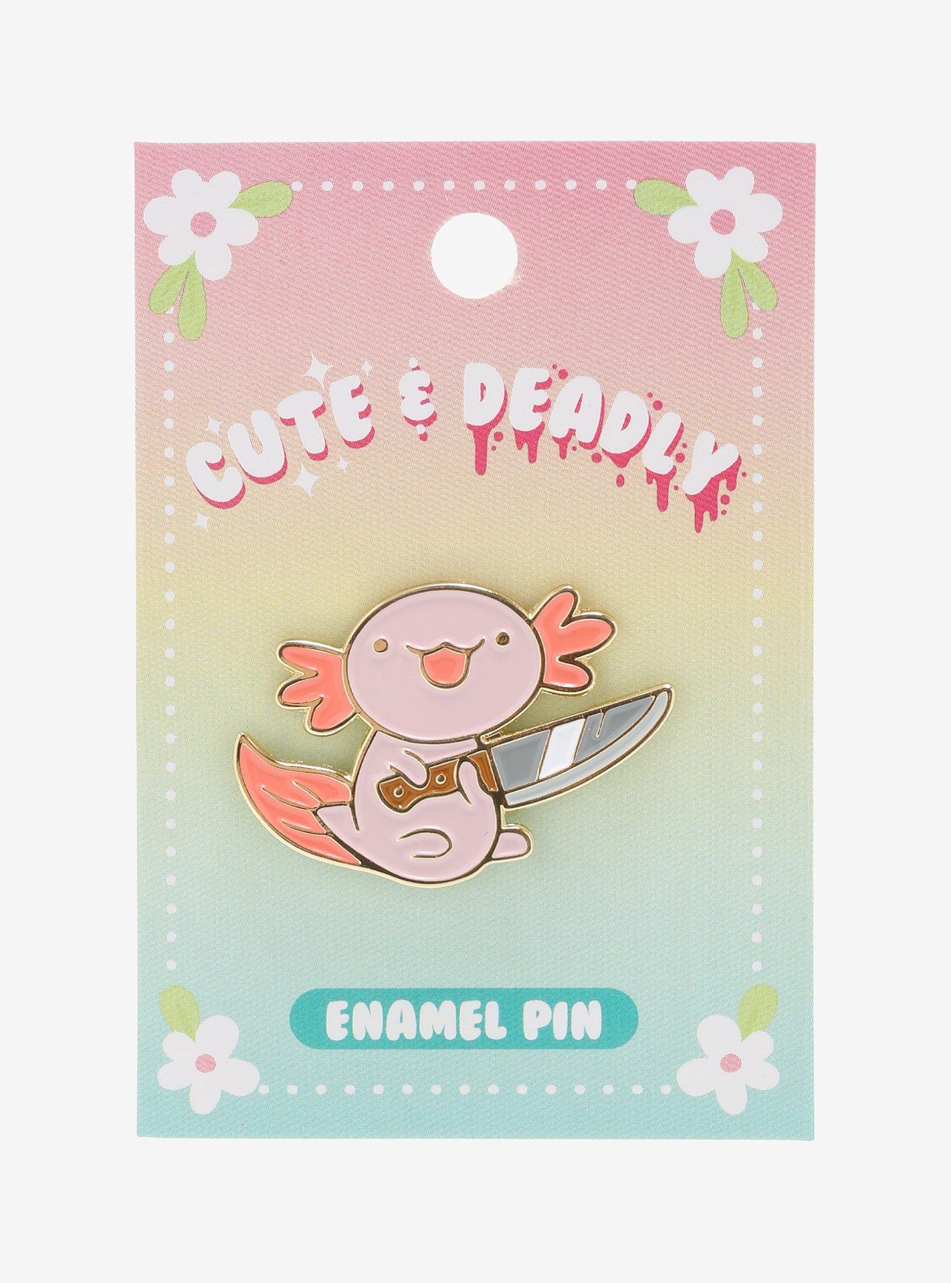 Cute & Deadly Axolotl Enamel Pin, , alternate