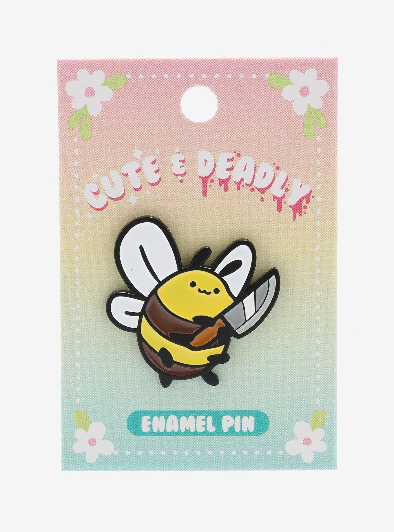 Cute & Deadly Bee Enamel Pin, , alternate