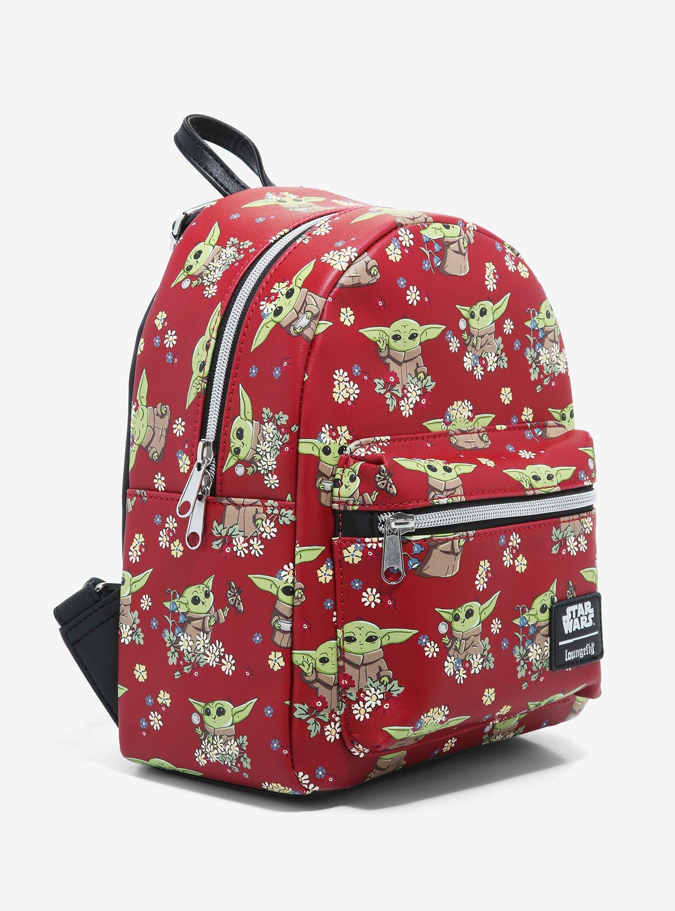 Loungefly Star Wars The Mandalorian The Child Floral Mini Backpack, , alternate