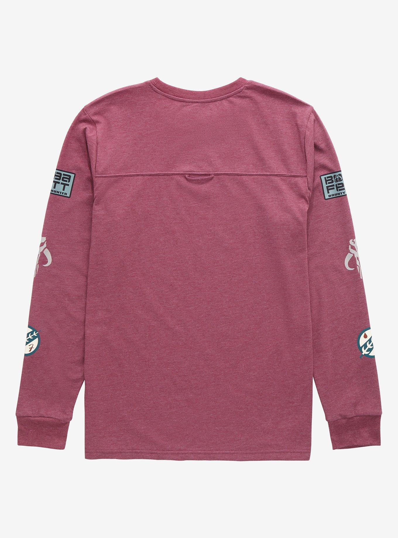Our Universe Star Wars Boba Fett Icons Long Sleeve T-Shirt - BoxLunch Exclusive, BURGUNDY, alternate