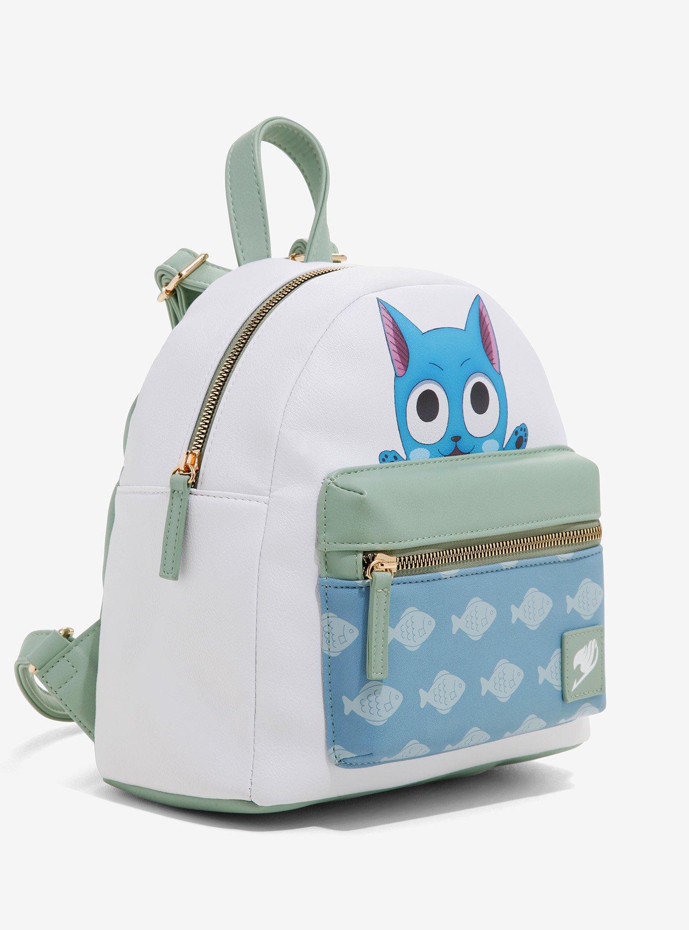 Fairy Tail Happy Mini Backpack Hot Topic Fish Blue White NEW Anime Final  Season