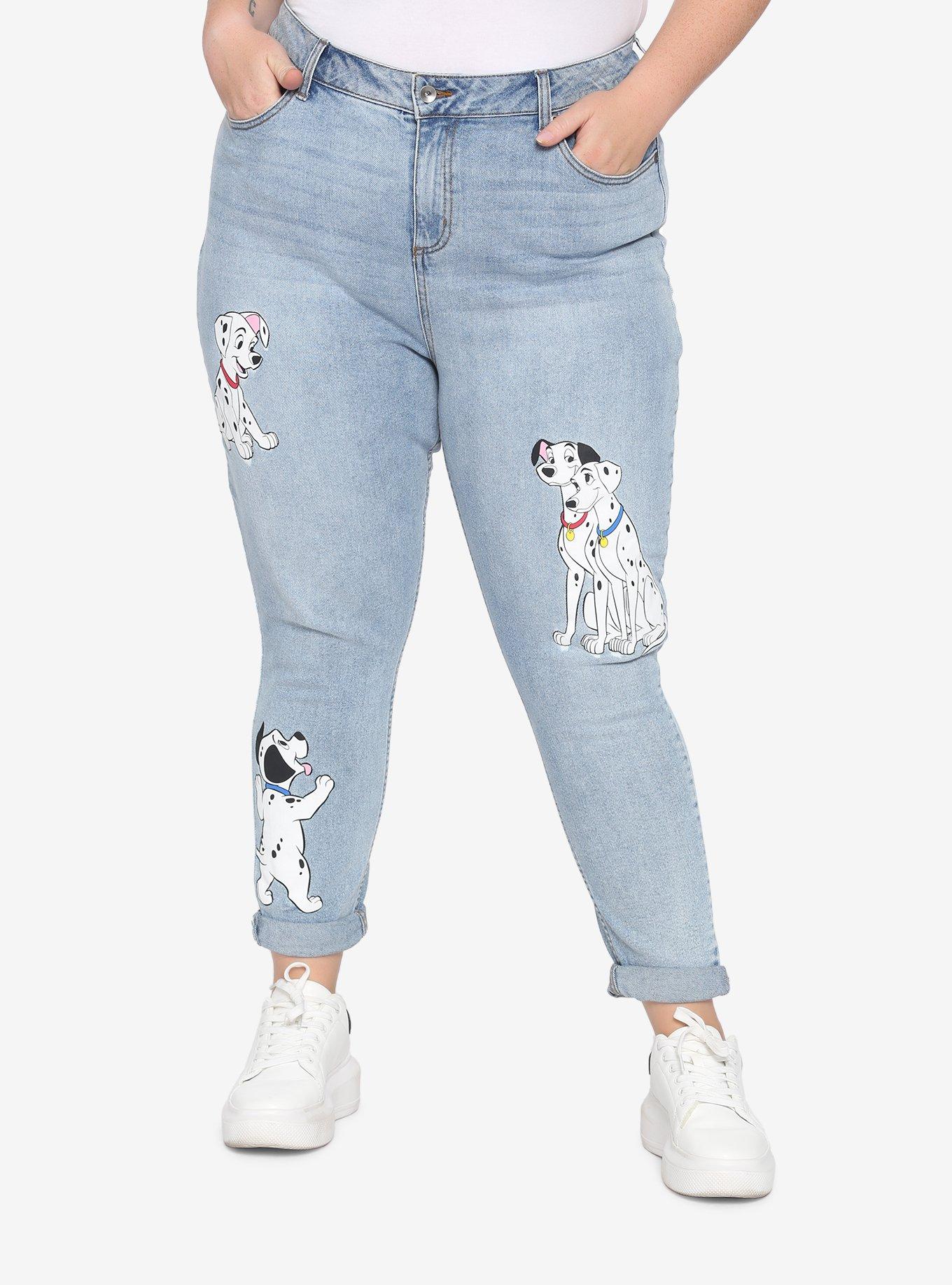 Disney 101 Dalmatians Mom Jeans Plus Size, MULTI, alternate