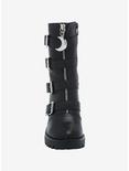 Black Multi-Buckle High-Heeled Boot With Moon Charm, MULTI, alternate