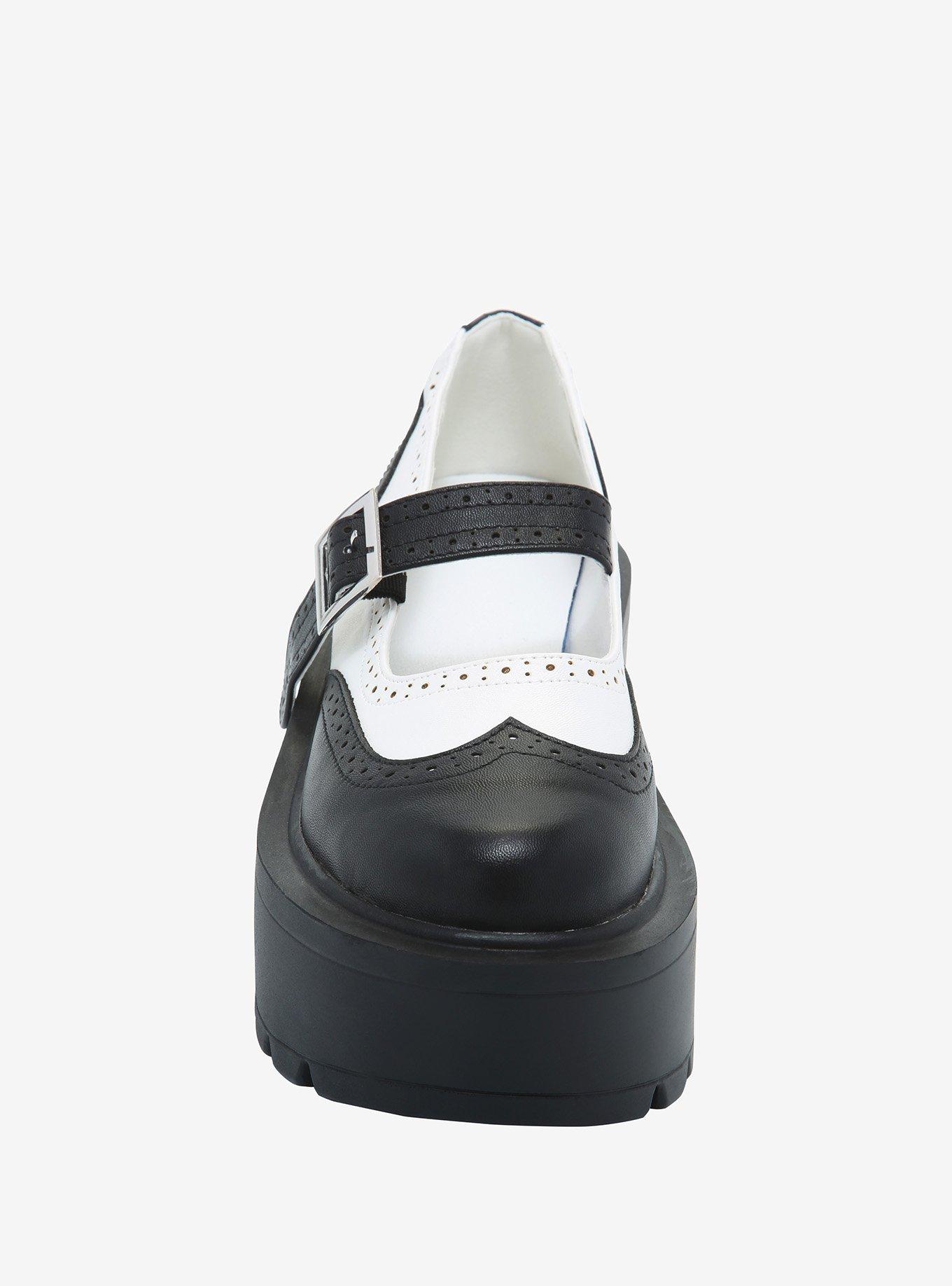 Black & White Platform Saddle Shoes, MULTI, alternate
