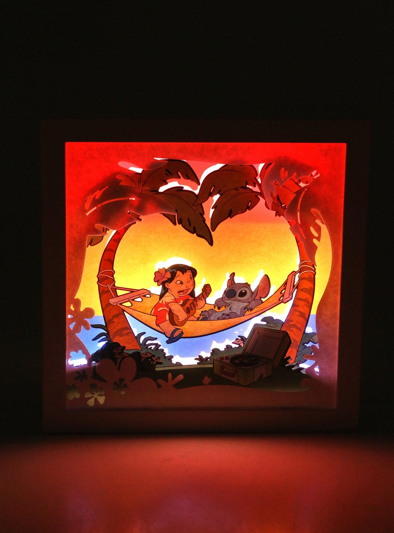 Disney Lilo & Stitch Beach Sunset Hammock Diorama Scene Light Box, , alternate