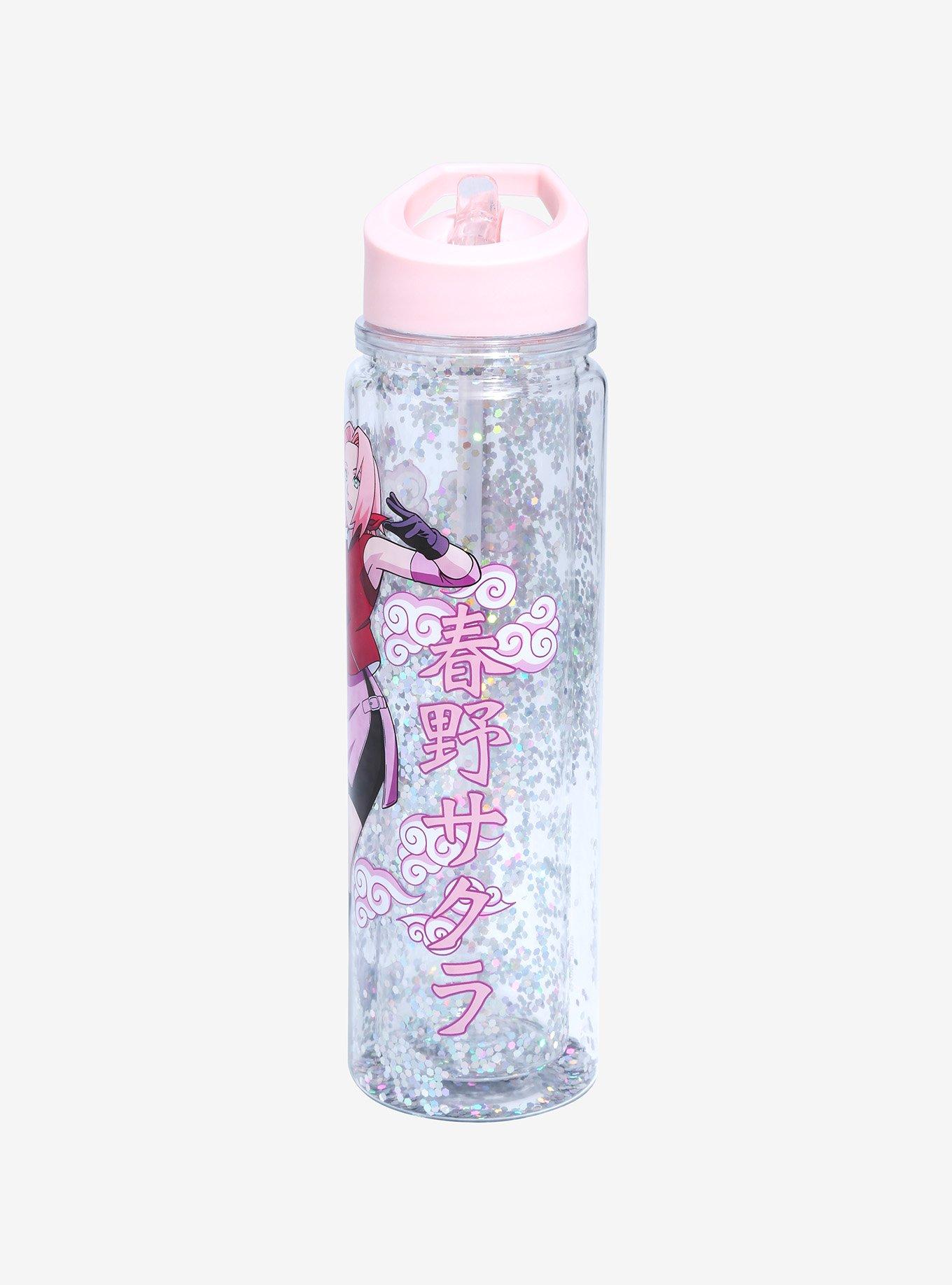 Naruto Shippuden Sakura Haruno Glitter Water Bottle, , alternate