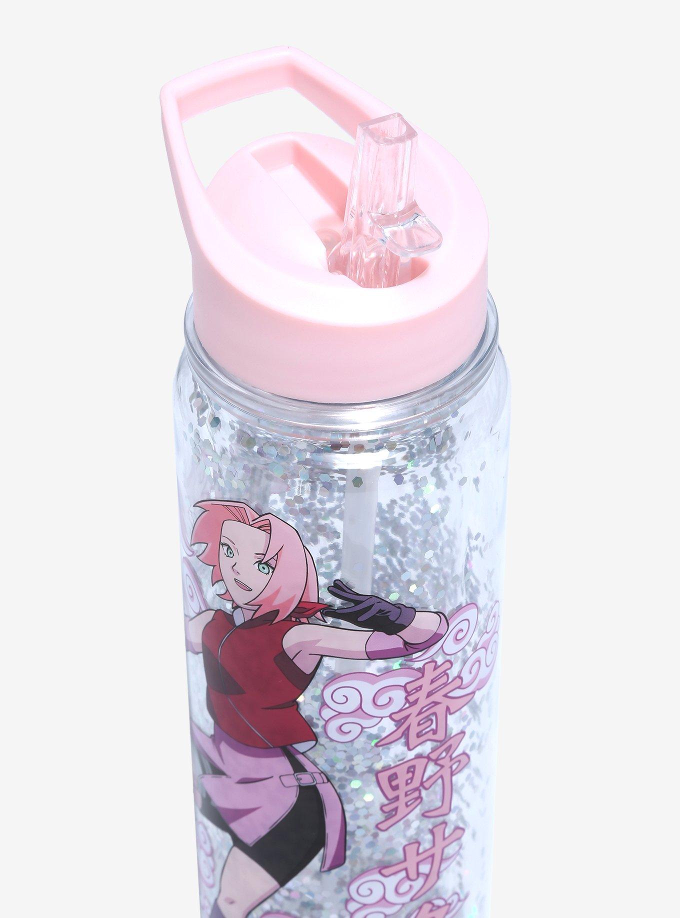 Naruto Shippuden Sakura Haruno Glitter Water Bottle, , alternate