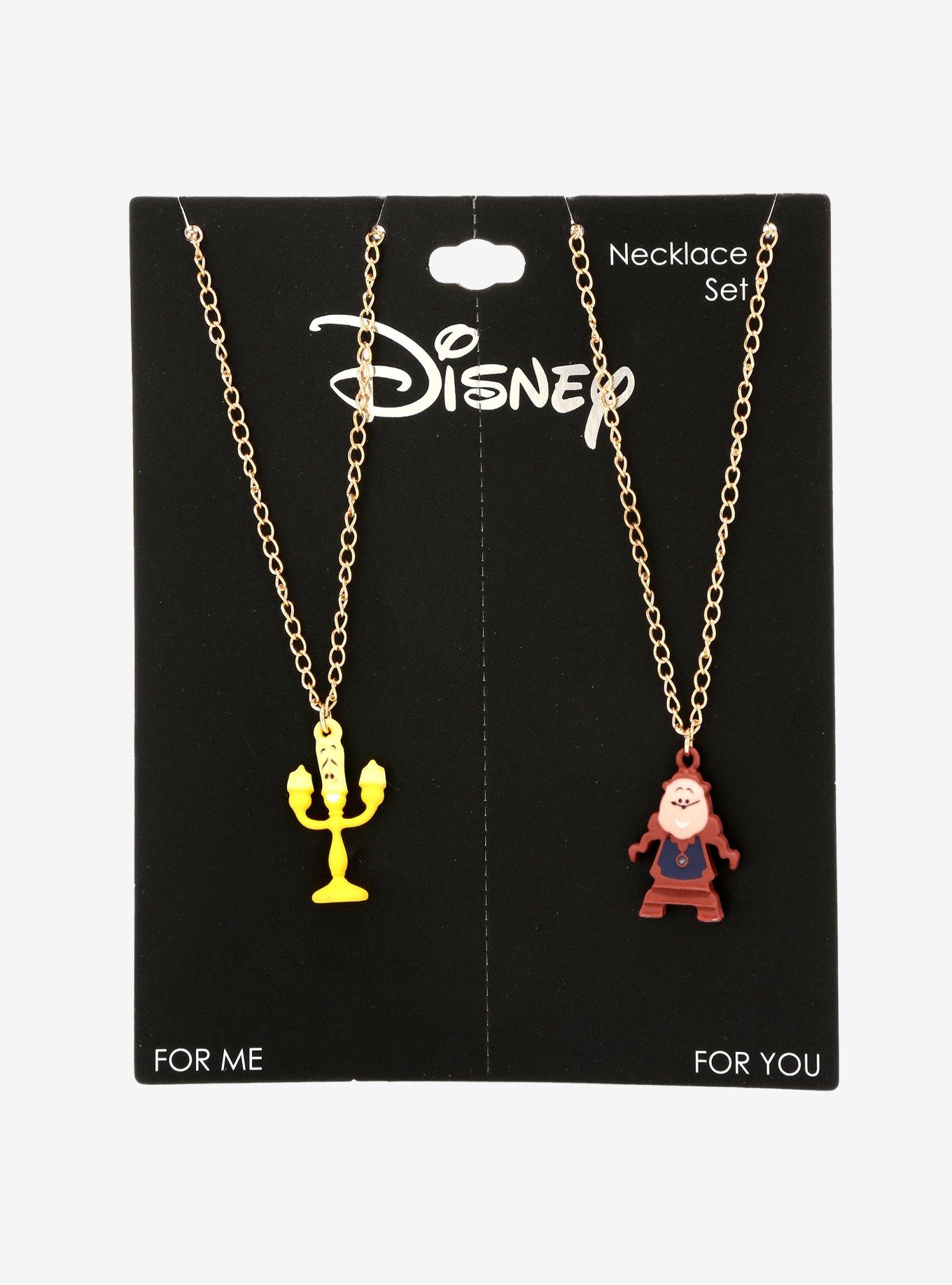 Disney Beauty and the Beast Lumiere & Cogsworth Bestie Necklace Set - BoxLunch Exclusive, , alternate
