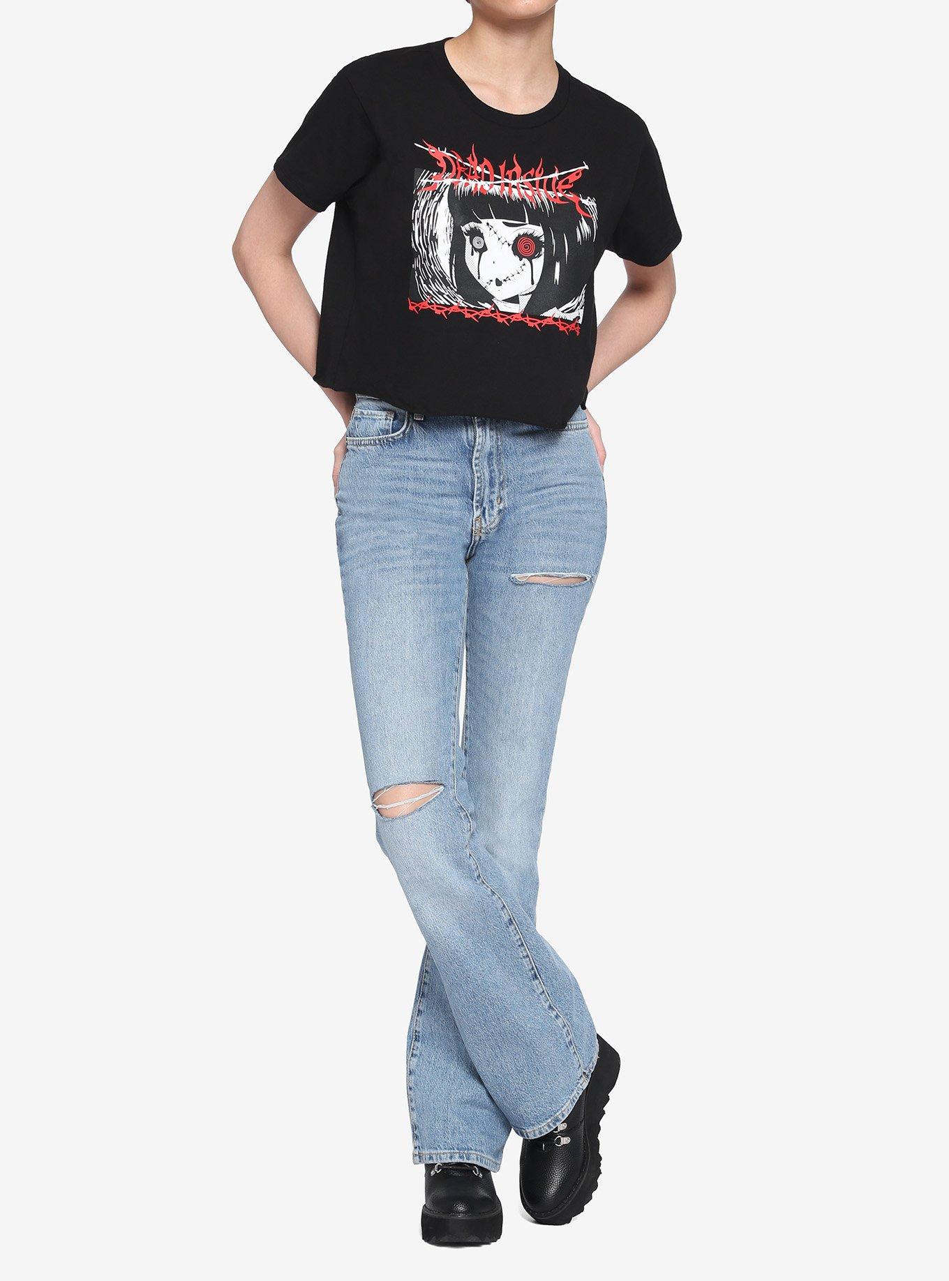 Dead Inside Anime Girls Crop T-Shirt, MULTI, alternate